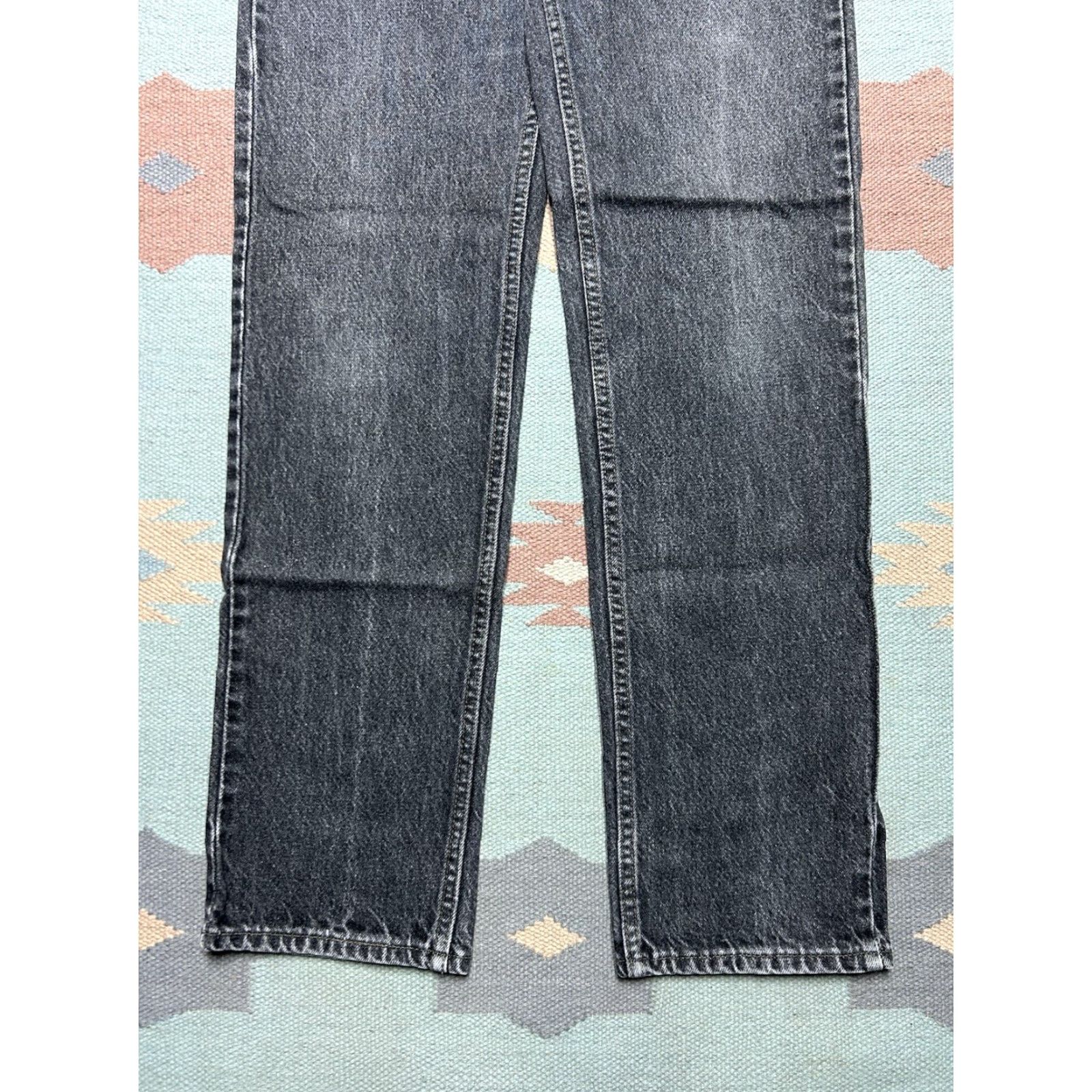 Levi's VINTAGE Levi’s 505 Jeans Black Denim Orange Tab Straight Leg USA 32x33 Mens Jeans Size US 32 / EU 48 - 6 Thumbnail