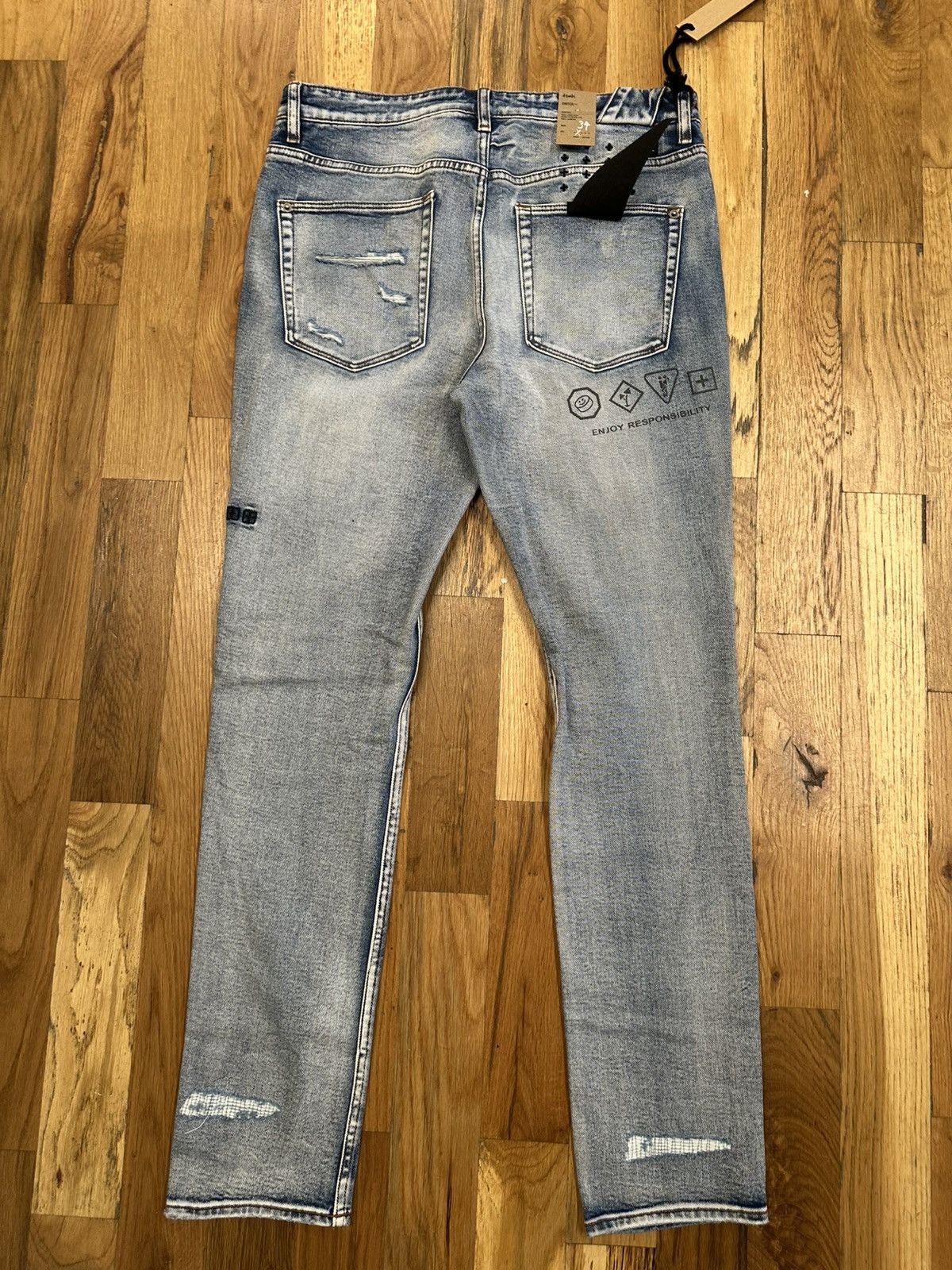 Ksubi Ksubi Knee Crosses Blue Denim Jeans Size 34 Size US 34 / EU 50 - 2 Thumbnail