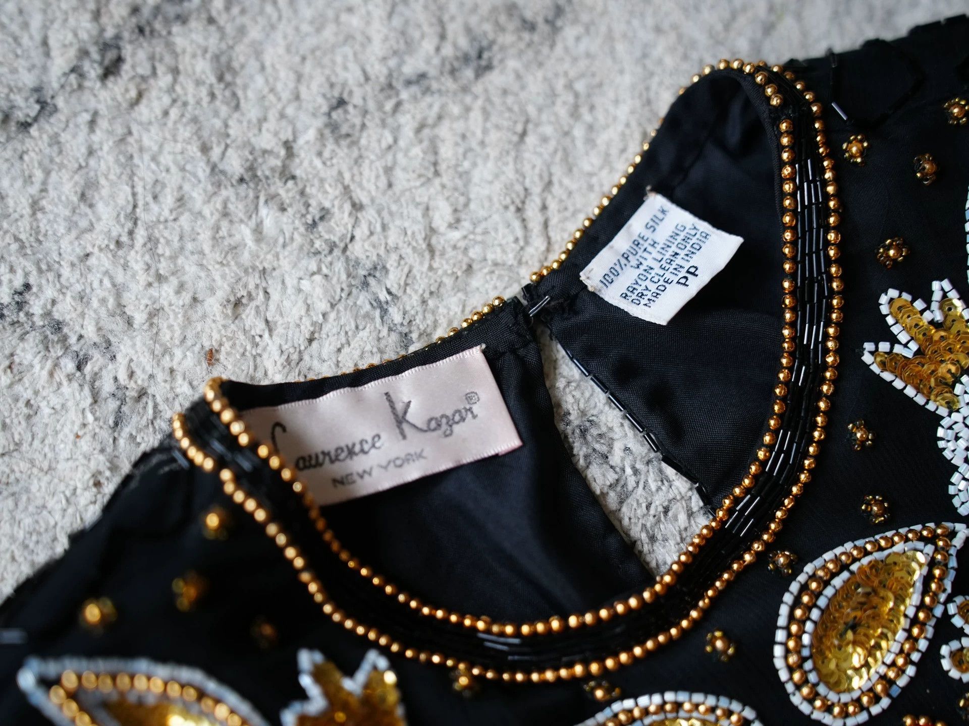 Vintage Vintage USA Beaded Silk Short Sleeve Blouse SM Size S / US 4 / IT 40 - 6 Thumbnail