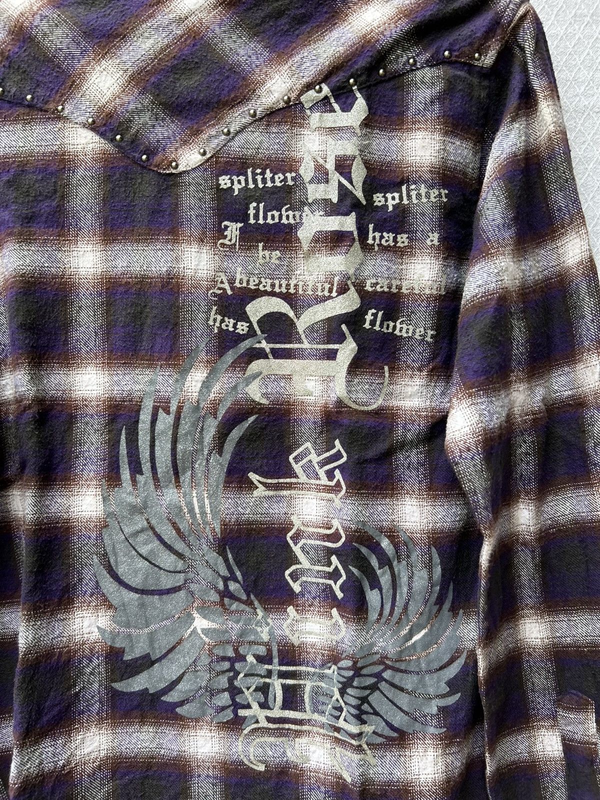20471120 × Japanese Brand Pink rose japanese style poem studed button shirt Size US M / EU 48-50 / 2 - 2 Thumbnail