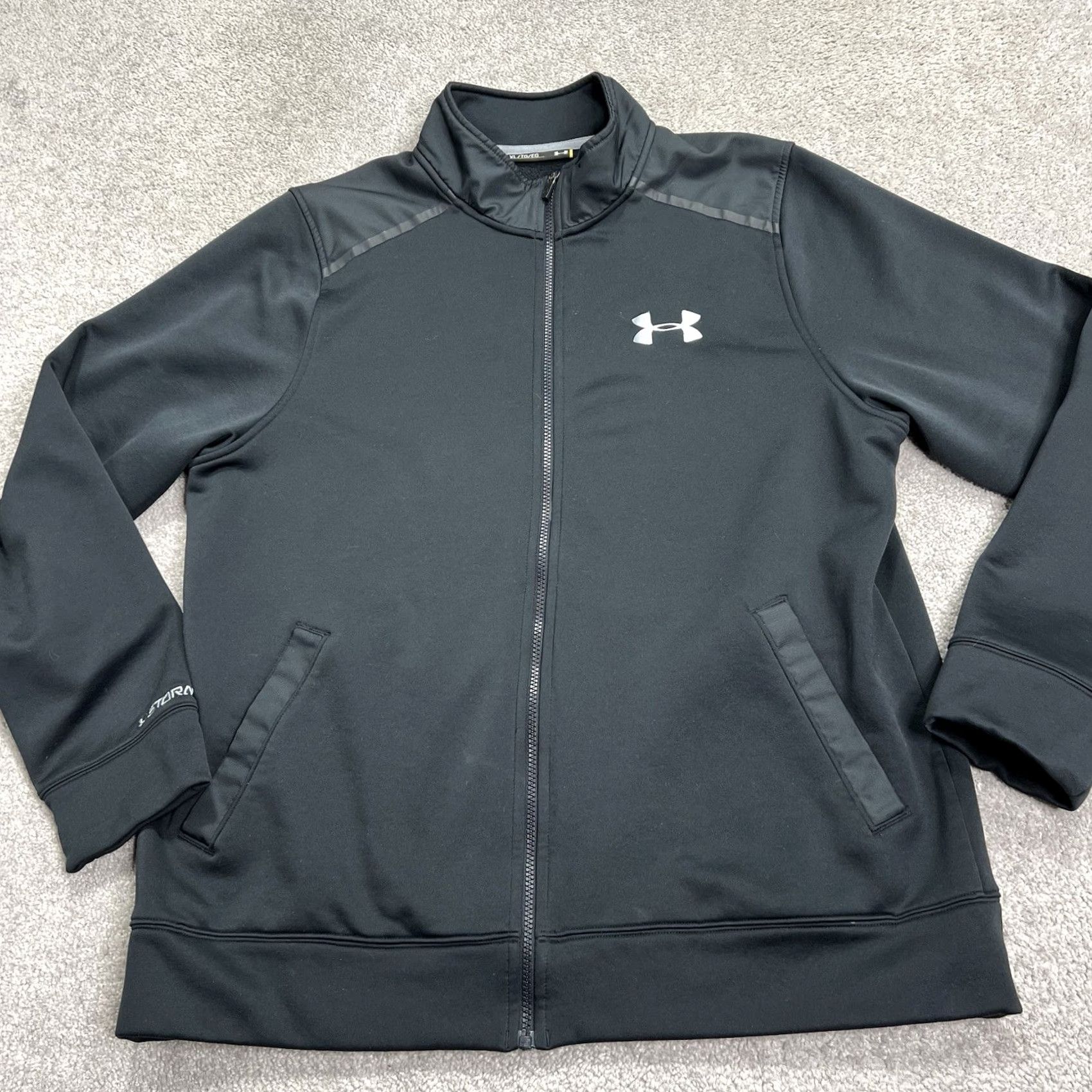 Under Armour Under Armour Jacket Mens XL Black Full Zip Track Athletic Loose Fit Gym Training Size US XL / EU 56 / 4 - 2 Thumbnail