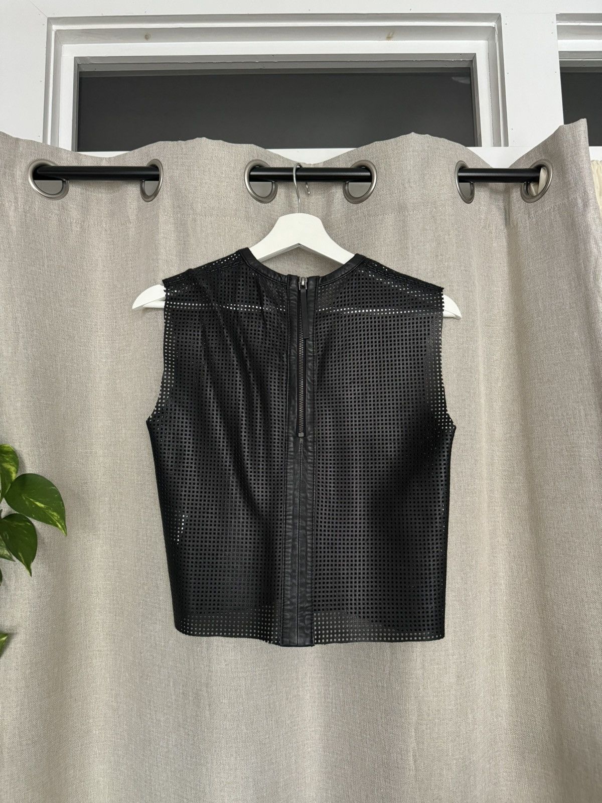 Helmut Lang Helmut Lang leather mesh tank top Size S / US 4 / IT 40 - 2 Thumbnail