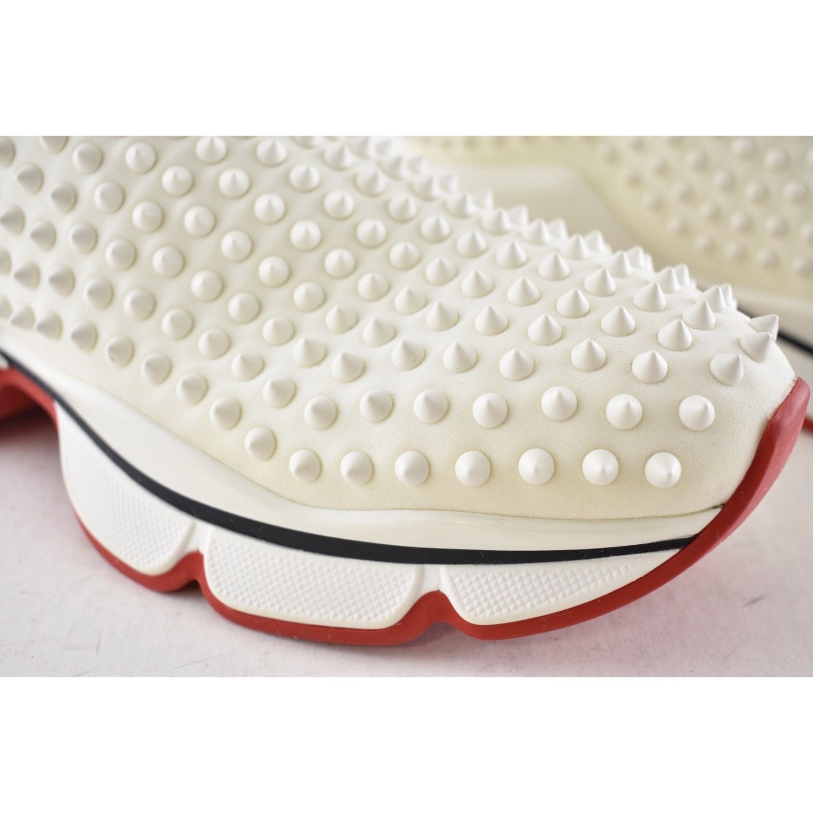 Christian Louboutin Christian Louboutin Mens Spike Sock 30 Neoprene White Low Size US 11 / EU 44 - 6 Thumbnail