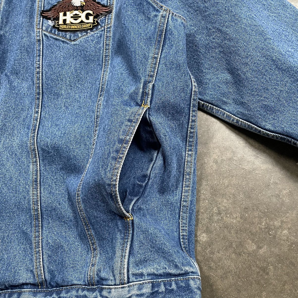 Harley Davidson × Vintage Harley Davidson HOG Patchwork Denim Jacket Biker Patches Y2K Size US XXL / EU 58 / 5 - 10 Thumbnail