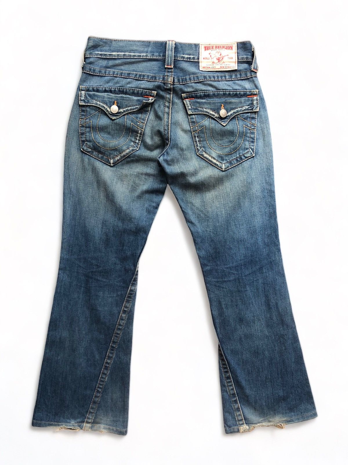 Pre-owned Distressed Denim X If Six Was Nine Binding Offer Vtg True Religion Joey Super Flared Jeans In Blue