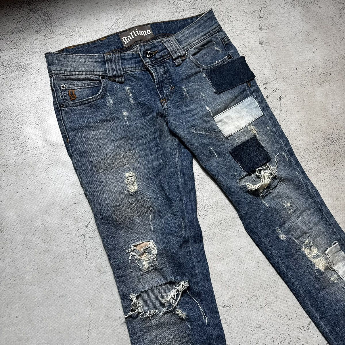 John Galliano drip john galliano distressed women jeans destroy avantgarde Size 27" / US 4 / IT 40 - 2 Thumbnail