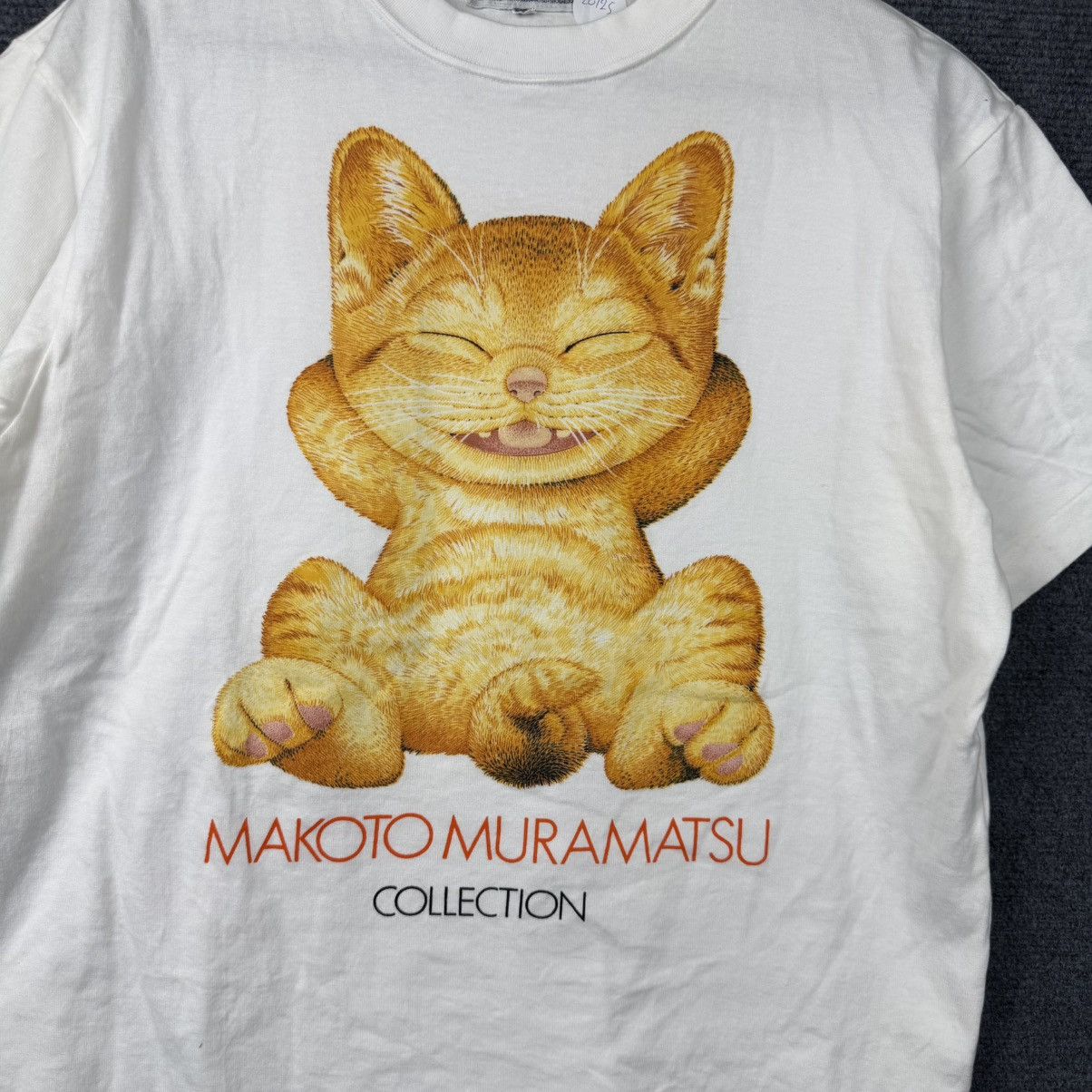 Vintage Makoto Muramatsu Collection Cat Graphic T-Shirt Size US M / EU 48-50 / 2 - 2 Thumbnail