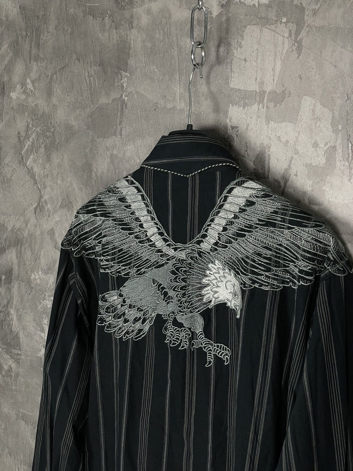 Affliction × Japanese Brand × Vintage Vintage Y2K Embroidered Punk Gothic Opium Shirt Button Ups Size US L / EU 52-54 / 3 - 3 Thumbnail
