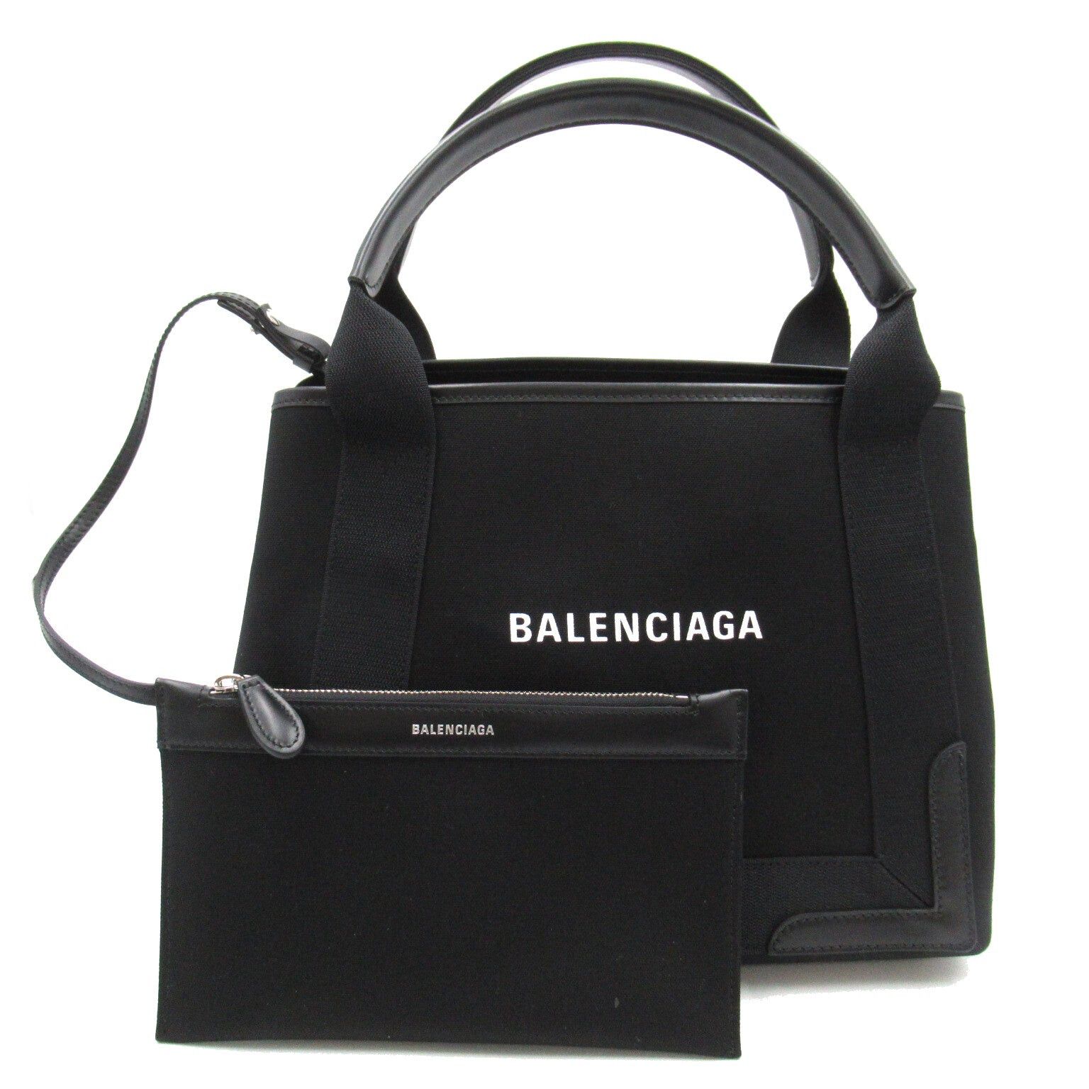 Balenciaga Balenciaga Navy Small Kabas Handbag Tote Bag Canvas Black Size ONE SIZE - 1 Thumbnail