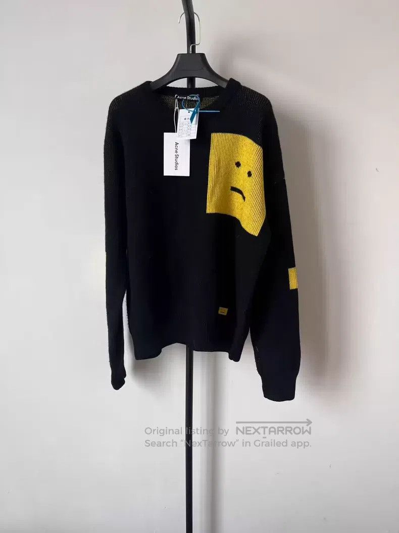 Acne Studios Acne Studios Expression Round Neck Knit Sweater, Wool, Bla Size M / US 6-8 / IT 42-44 - 1 Thumbnail