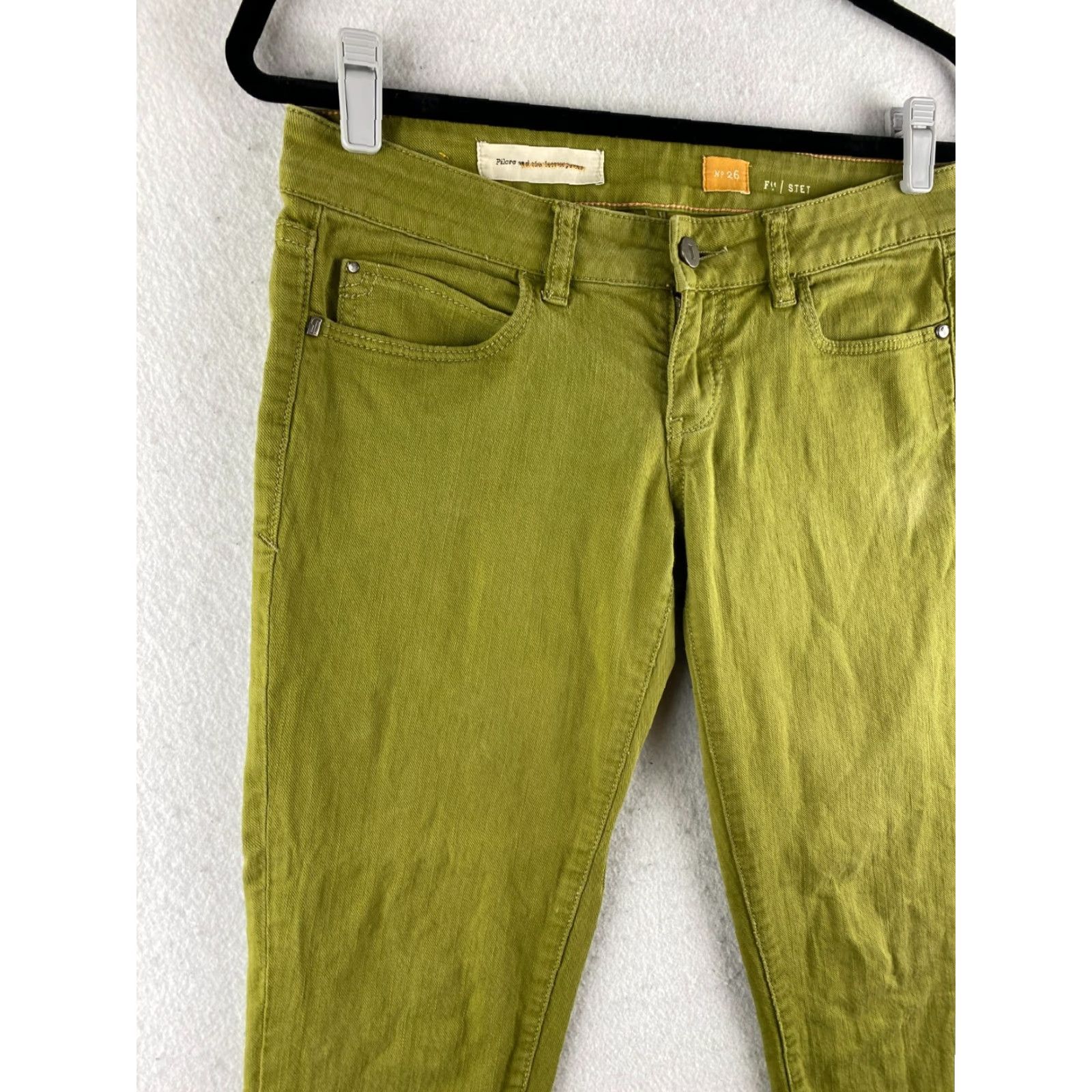 Vintage Pilcro and the Letterpress Jeans Womens 26 Green Stet Fit Skinny Stretch Denim Jeans Size 26" / US 2 / IT 38 - 3 Thumbnail