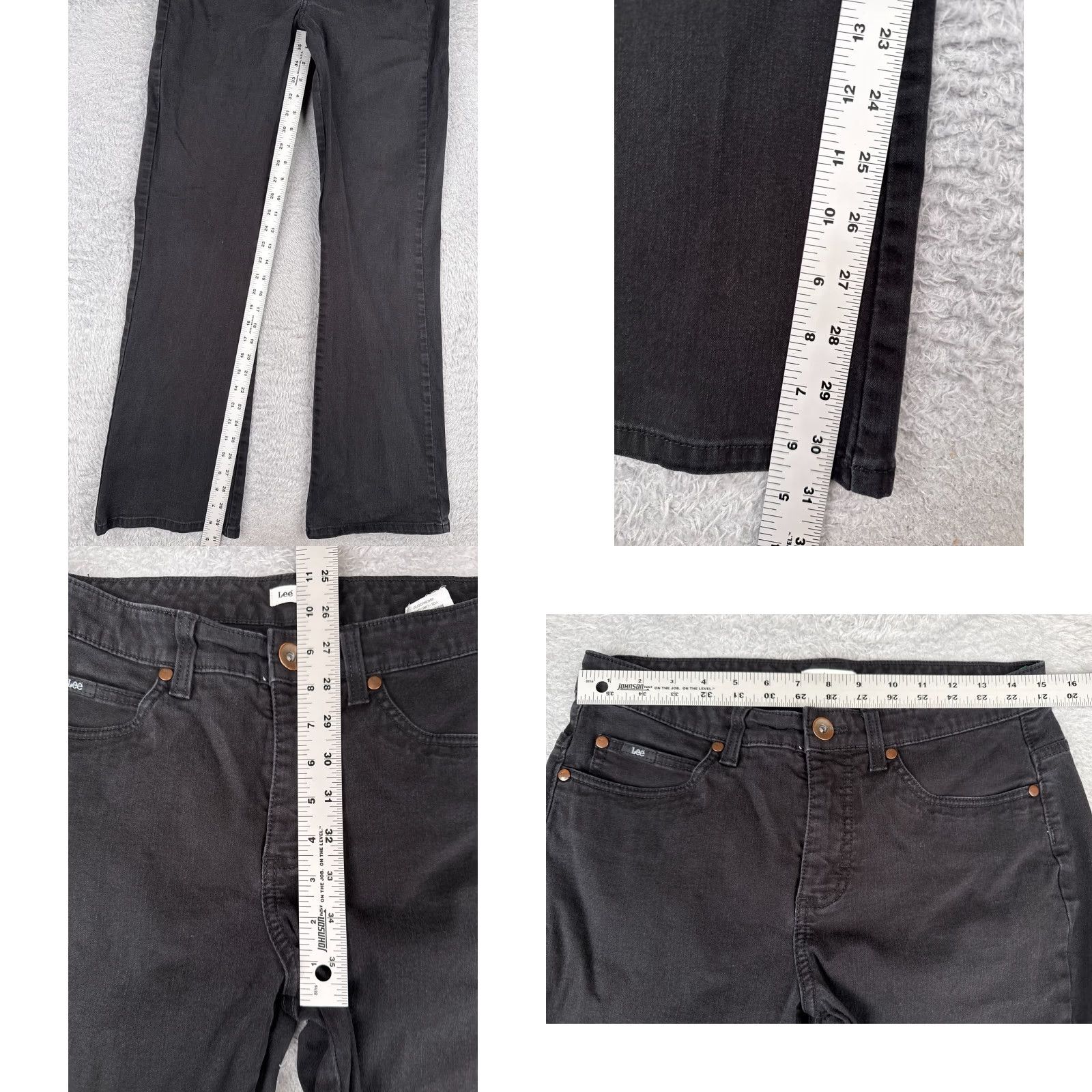 Lee VINTAGE Lee Women's Jeans Bootcut 30x31 Mid Rise Black Cotton Blend Rock Style Size 32" / US 10 / IT 46 - 8 Thumbnail