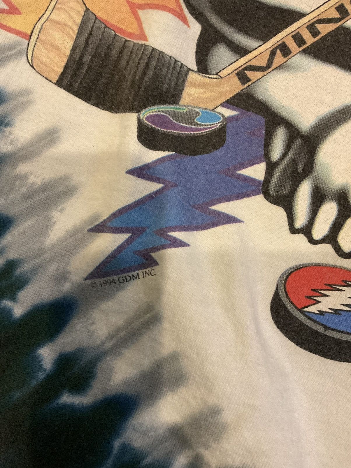 Liquid Blue × Vintage Vintage 1994 Grateful Dead Hockey skeleton tie-dye tee Size US XL / EU 56 / 4 - 3 Thumbnail