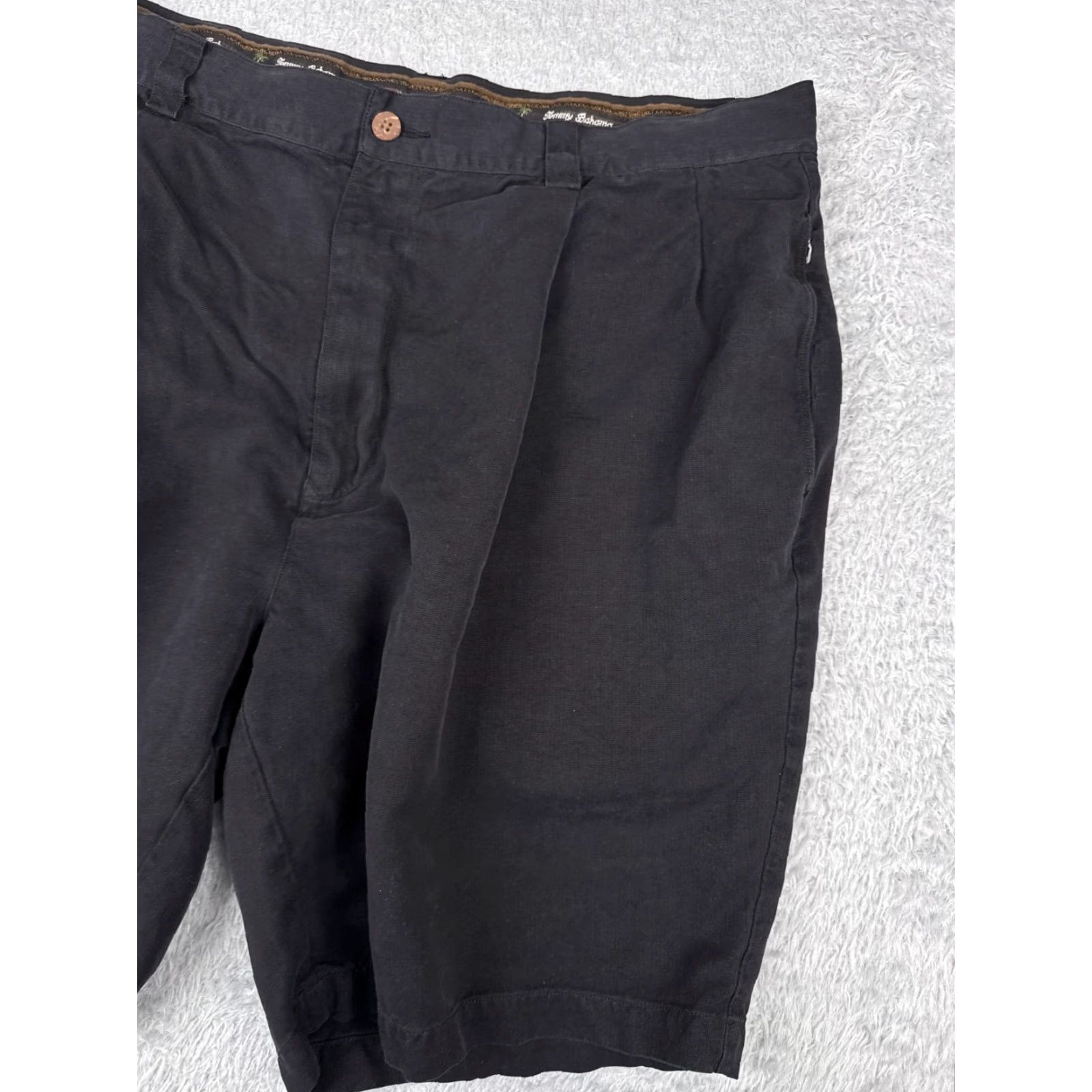 Tommy Bahama Tommy Bahama Shorts Men 38 Black Bermuda 100% Silk Pleated Beach Vacation 37x8 Size US 38 / EU 54 - 5 Thumbnail