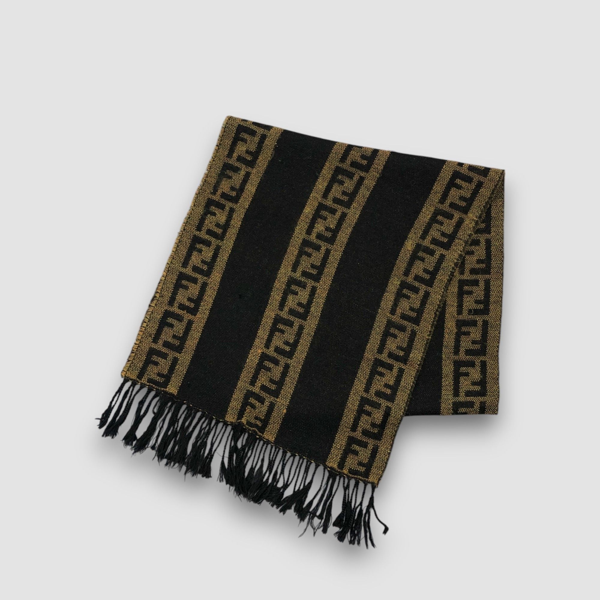 Fendi Vintage Fendi Scarf Muffler Wool FF Zucca Monogram Scarves Size ONE SIZE - 3 Thumbnail