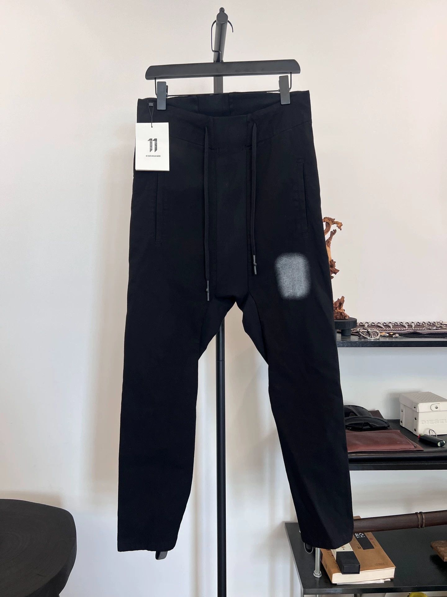 Boris Bidjan Saberi BBS 11by bbs Sumi Sanskrit MF Print Dropped Straight Pants S Size US 28 / EU 44 - 2 Thumbnail