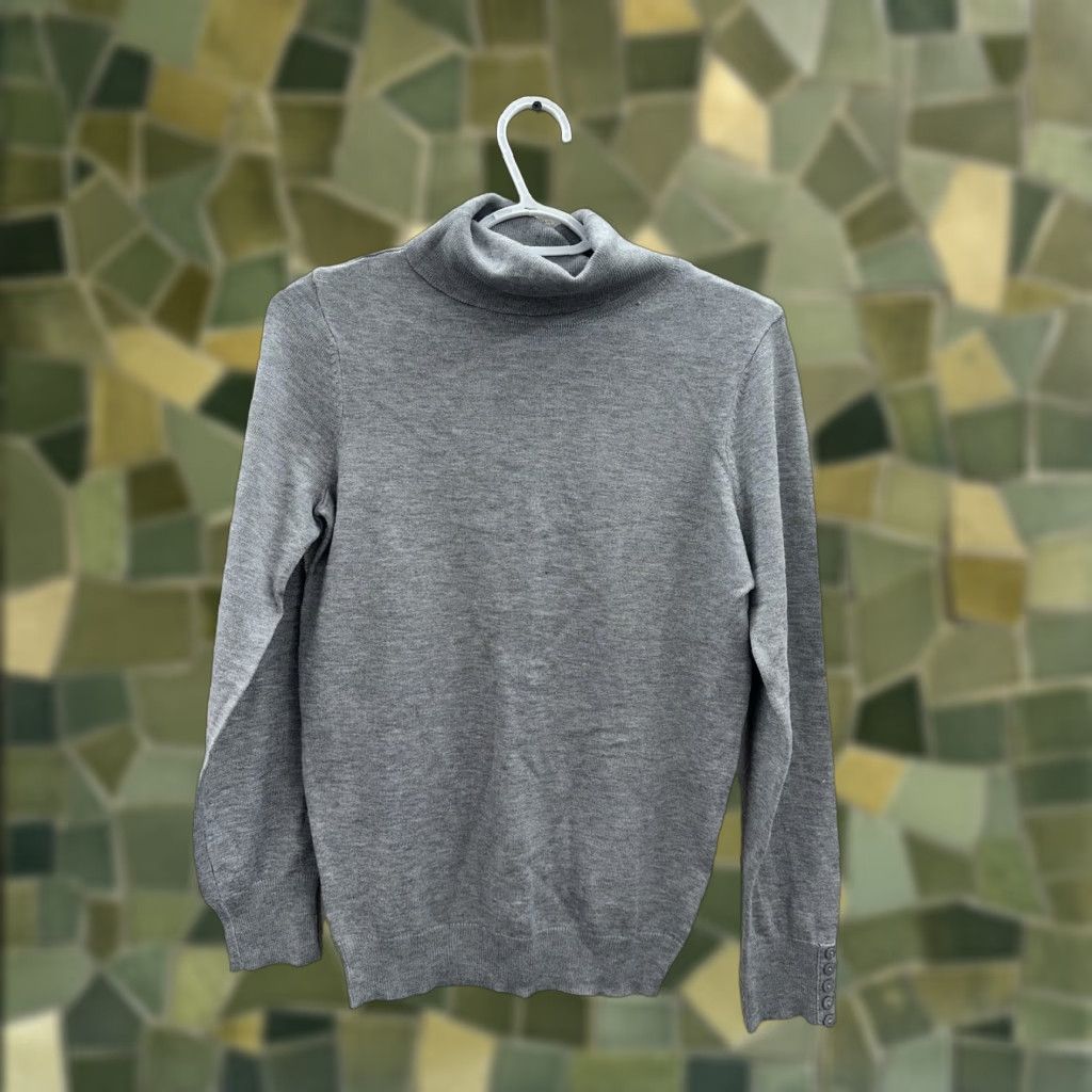 Architect Architect Womens Sweater Petite XL Gray Turtleneck Pullover NWTs Long Sleeve Button Knit Pullover Bohemian Classic Modern Knitwear Womens Size XL / US 12-14 / IT 48-50 - 1 Thumbnail