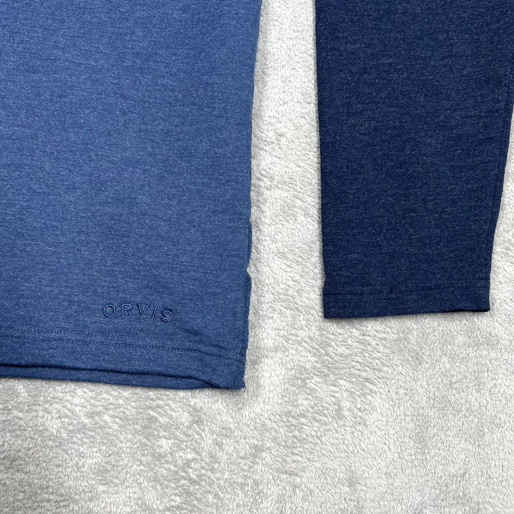 Orvis Orvis Long Sleeve T-Shirt Mens XL Heather Blue Rayon Polyester Blend Crew Neck Logo Stretch Regular American Shirt Size US XL / EU 56 / 4 - 2 Thumbnail