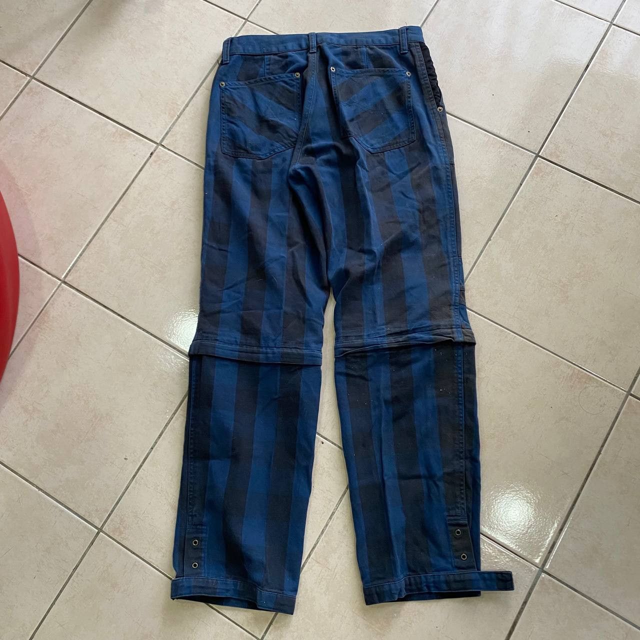Japanese Brand Batsu Plaid Blue Rare Detachable Knee Rider Style Pant Size US 28 / EU 44 - 2 Thumbnail