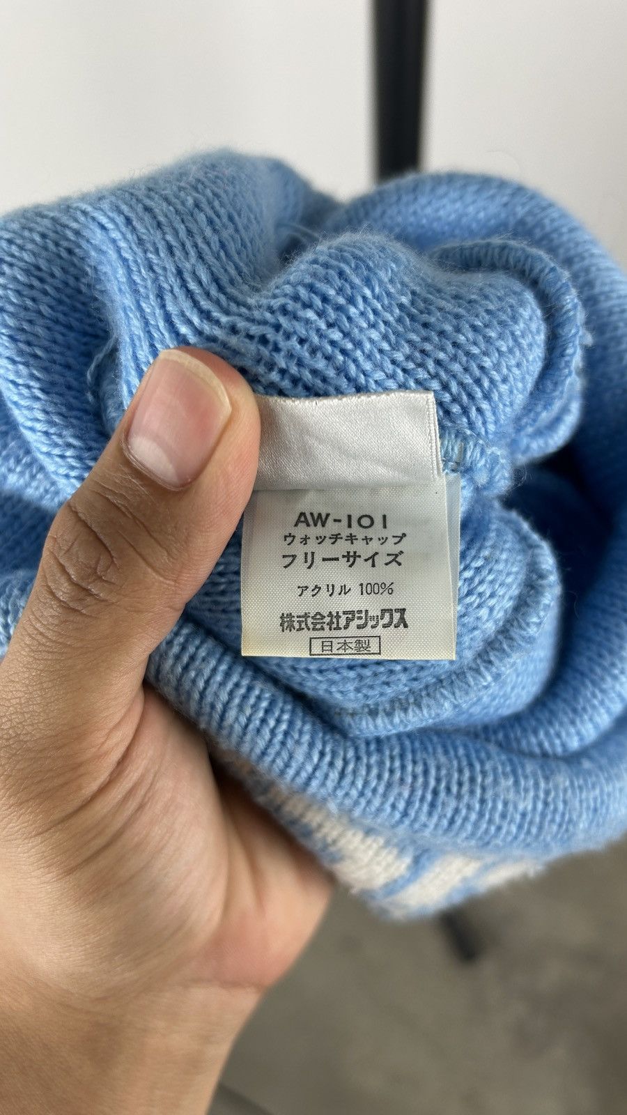 Asics × Japanese Brand × Vintage 1990s Asics - Blue Cyan Beanie Size ONE SIZE - 9 Thumbnail