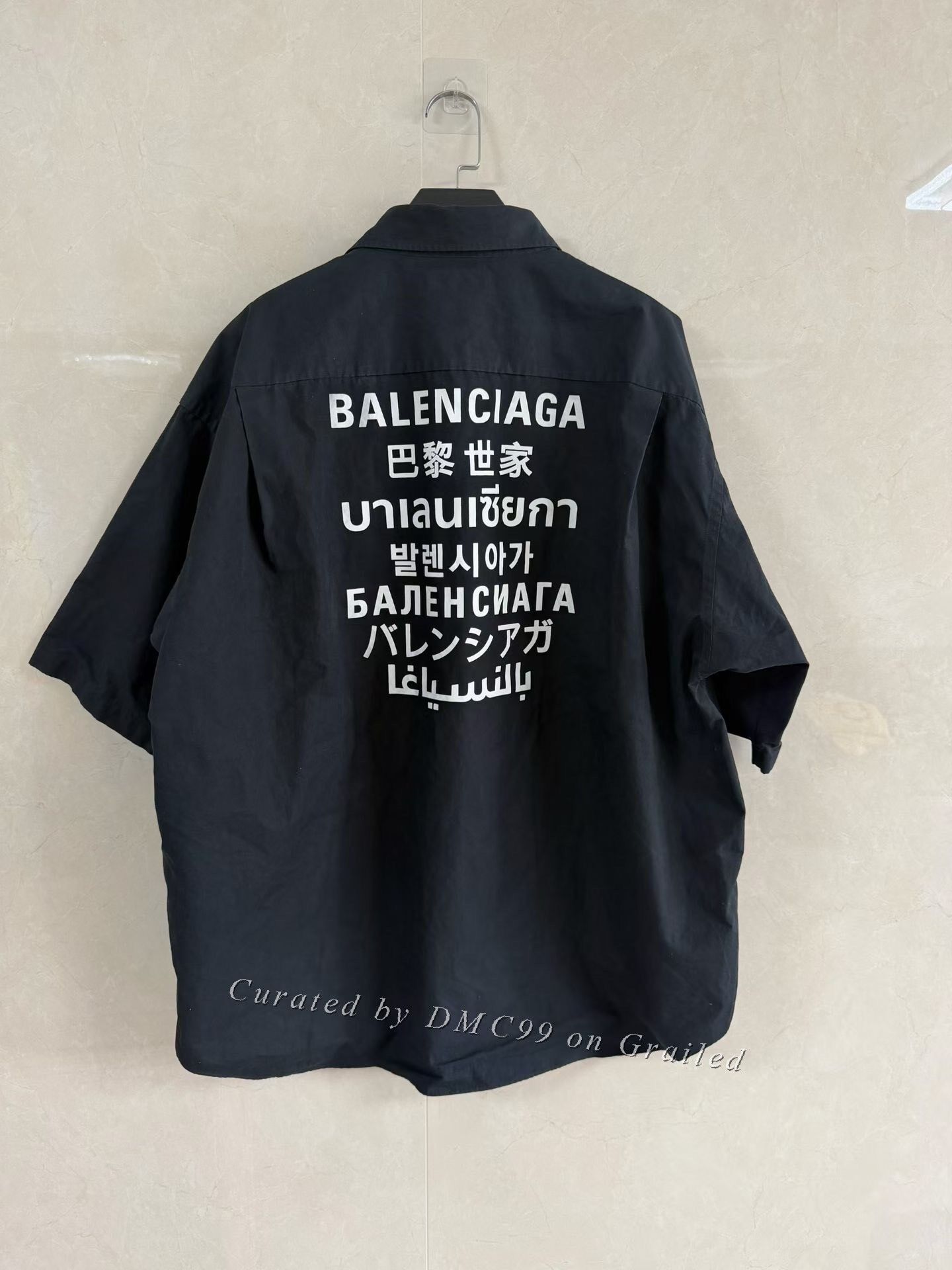 Balenciaga Balenciaga Seven-Language Short-Sleeve Shirt Size US XXS / EU 40 - 1 Thumbnail