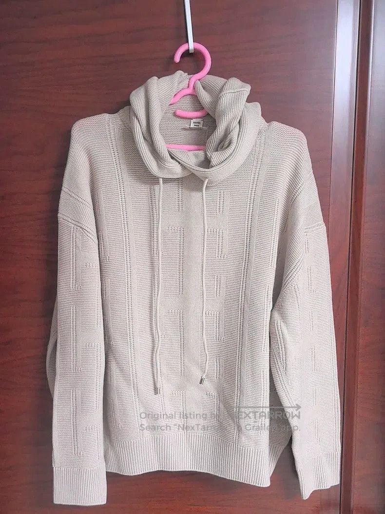 Hermes Beige hooded sweater and long pants set 100% pure