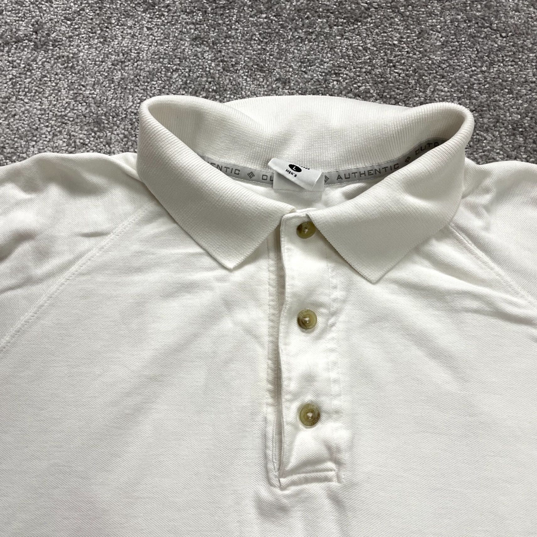 Vintage Columbia Polo Shirt Mens Large White Cotton Short Sleeve Casual Outdoor Fishing Shirt Size US L / EU 52-54 / 3 - 3 Thumbnail