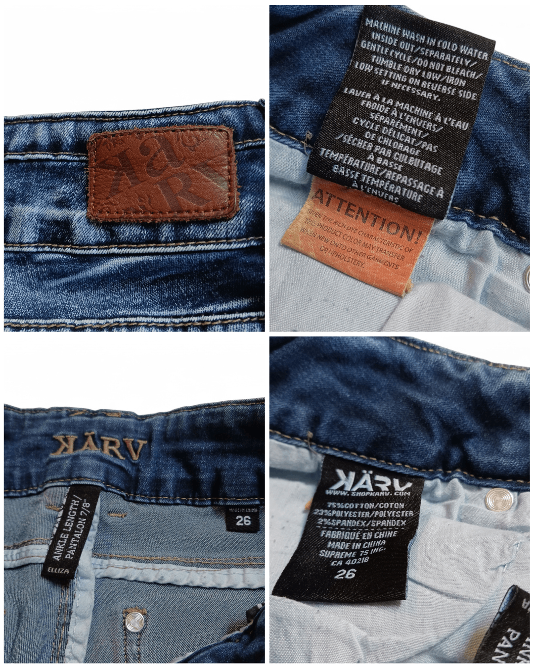 Other KARV Elizza Cropped Skinny Jeans Size 26 Size 26" / US 2 / IT 38 - 6 Thumbnail