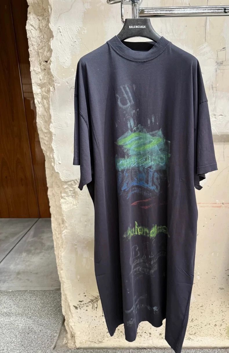 Balenciaga Balenciaga Black graffiti dress Size L / US 10 / IT 46 - 1 Thumbnail