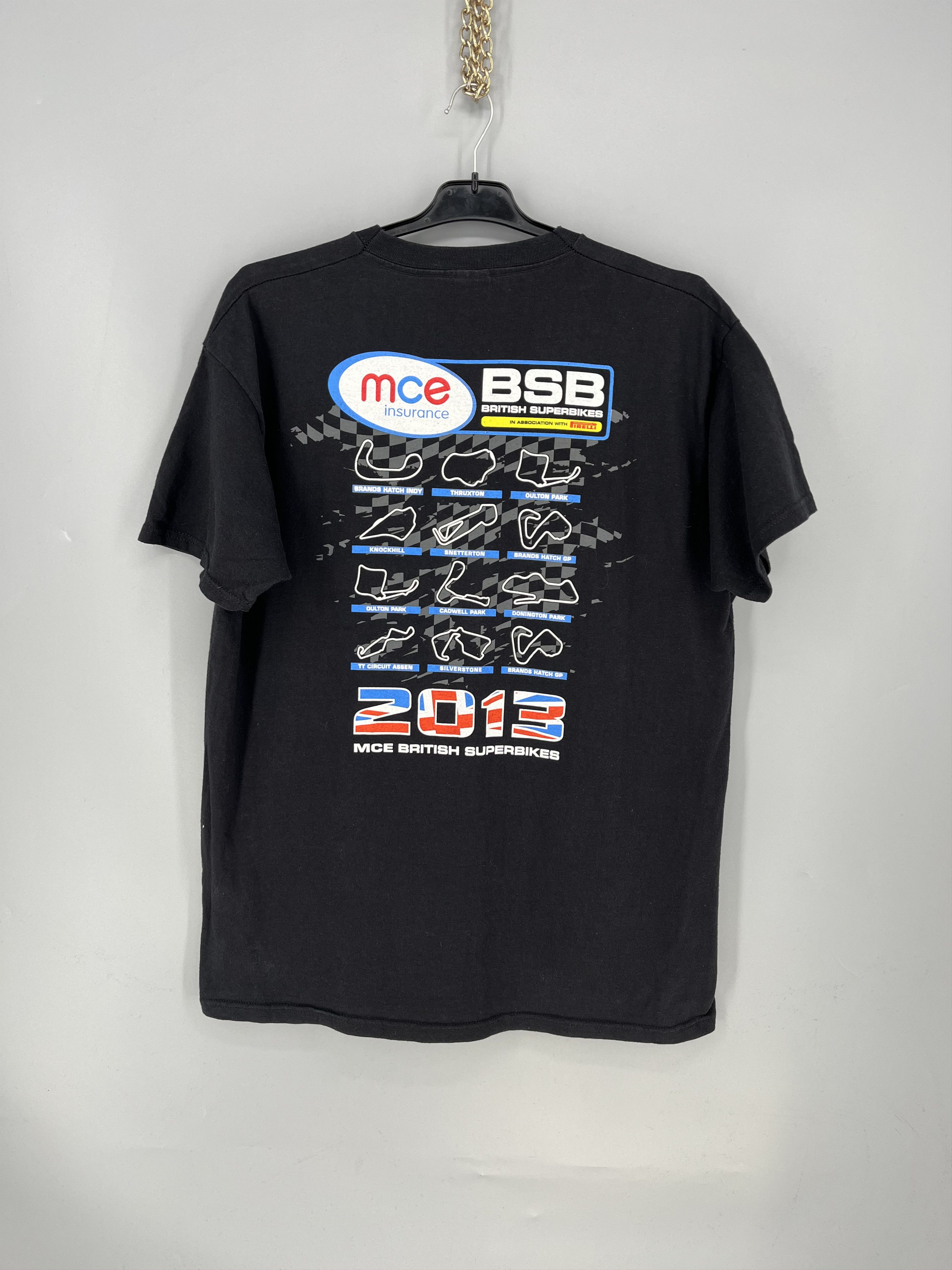 Vintage Vintage British Superbikes BSB Moto Racing Black T-shirt Size US XL / EU 56 / 4 - 7 Thumbnail