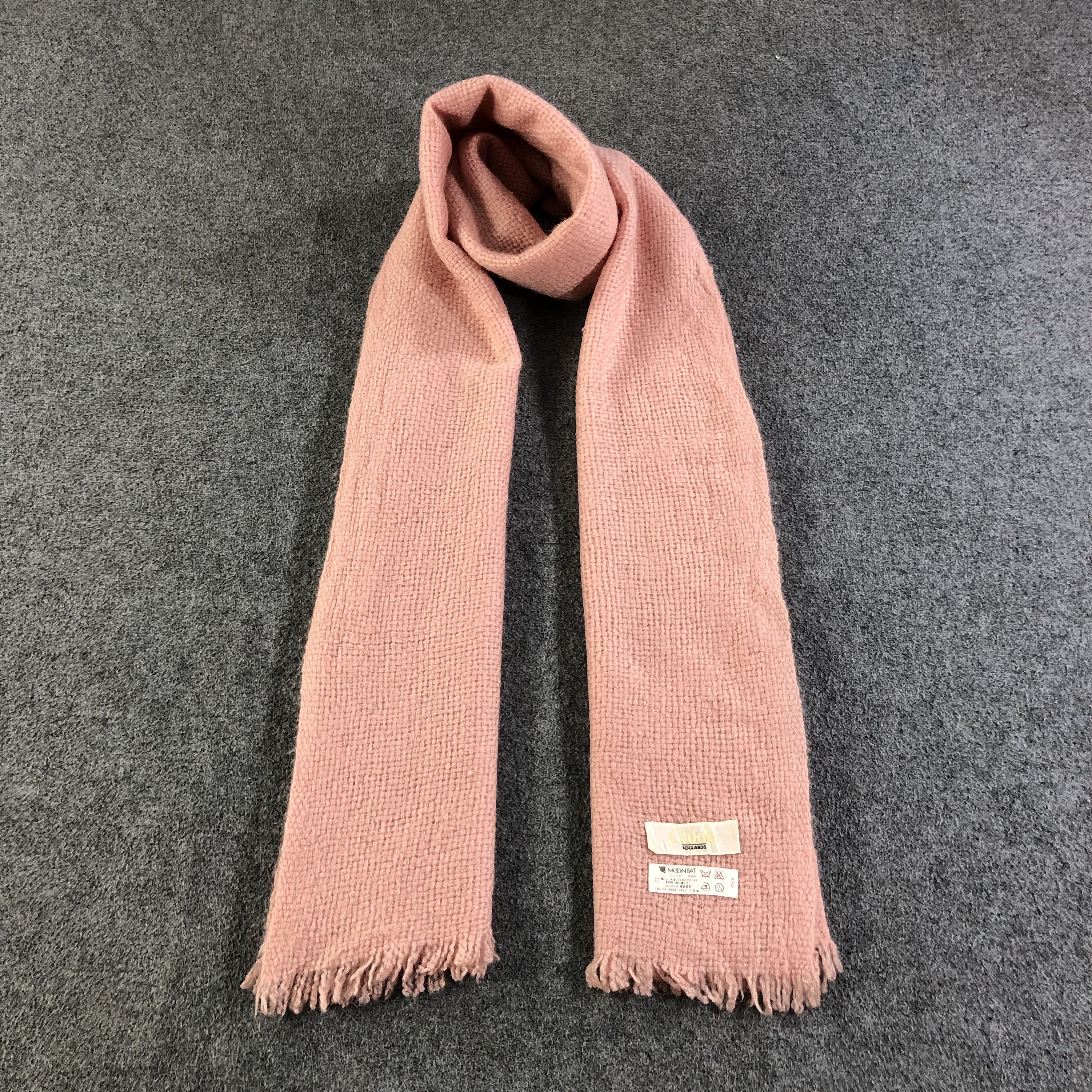 Vintage Chloe Pink Cashmere Scarf Muffler Shawl Wrap V1237 Size ONE SIZE - 1 Thumbnail