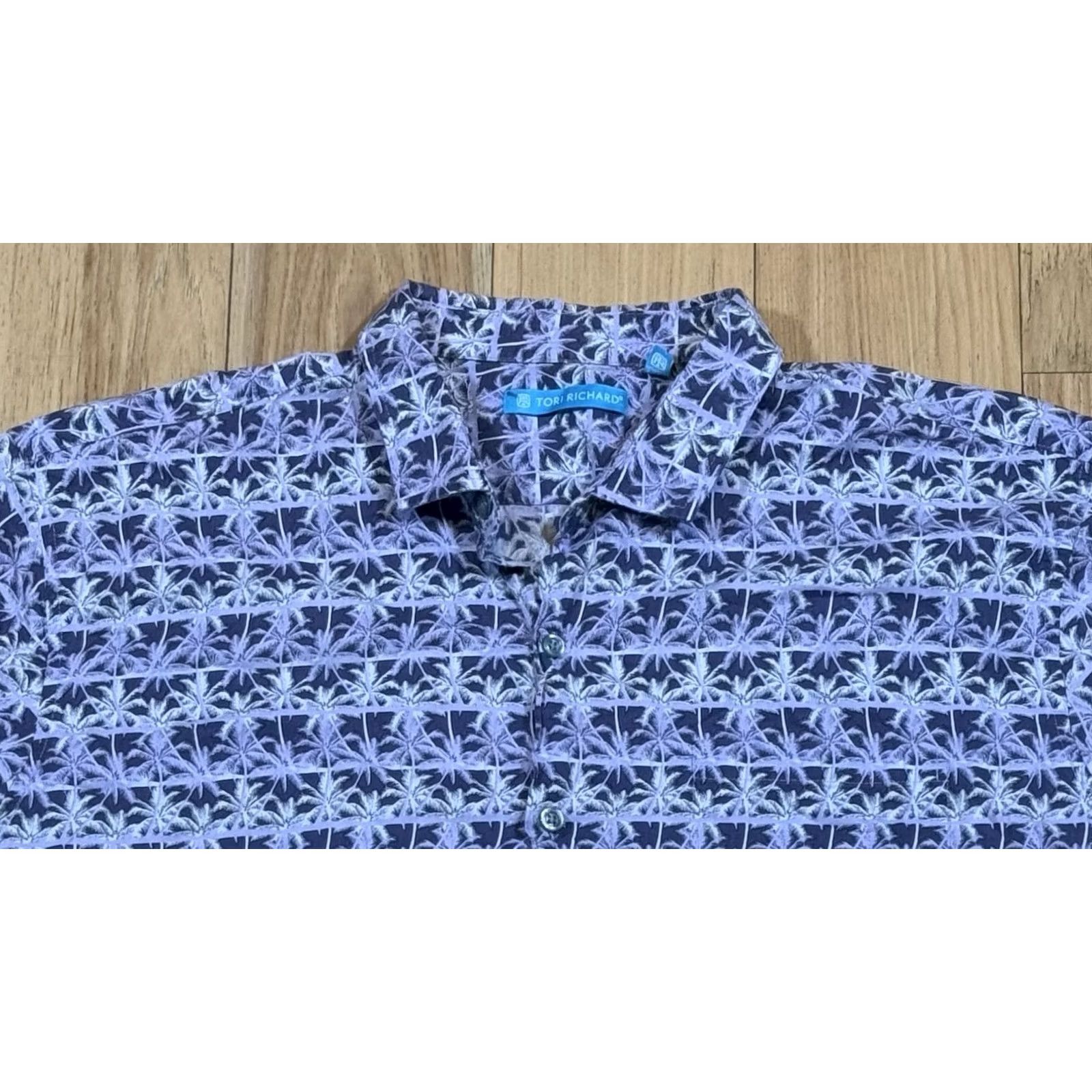 Tori Richard Tori Richard Shirt Mens XL Palm Trees Purple All Over Print Hawaiian USA Made Shirt Size US XL / EU 56 / 4 - 2 Thumbnail