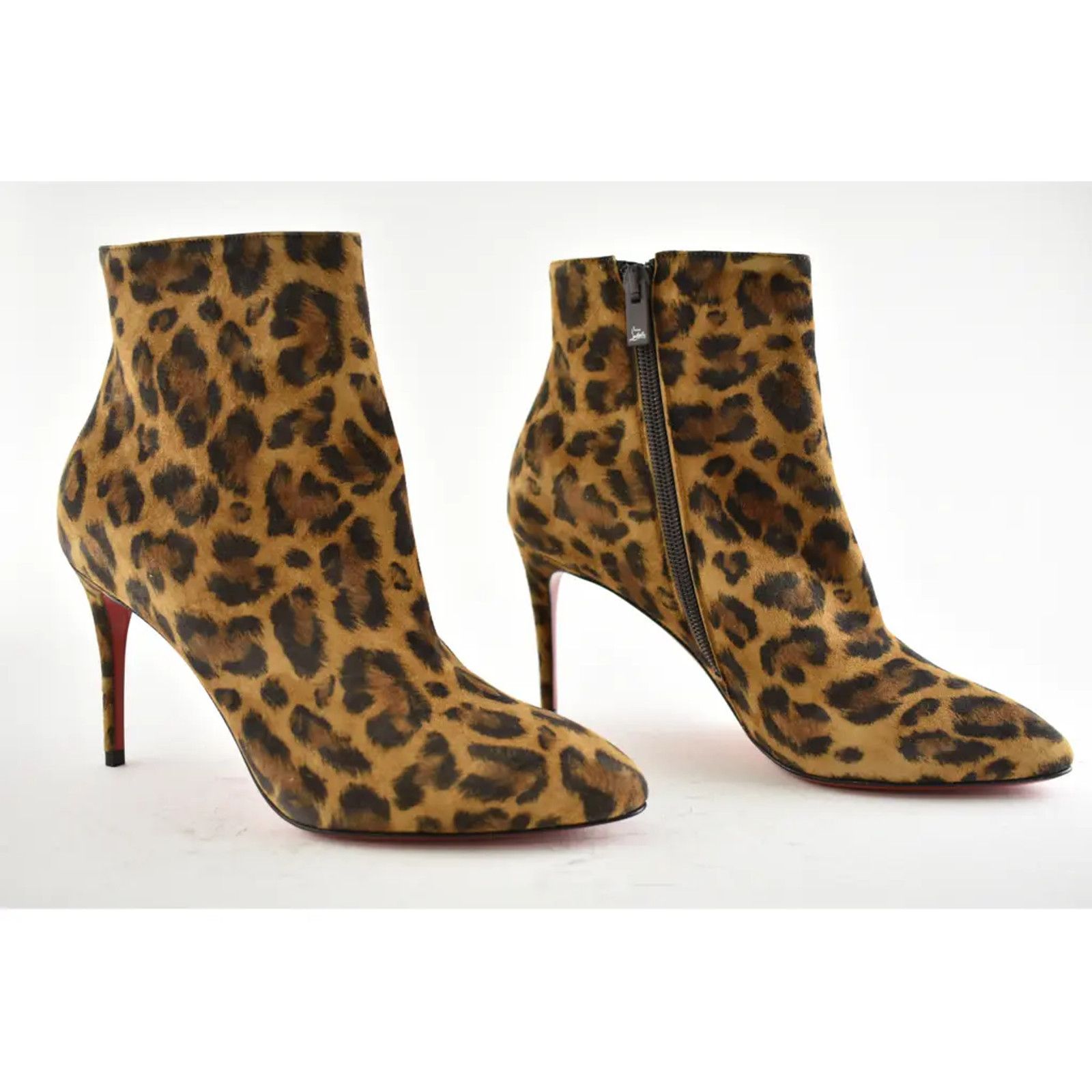 Christian Louboutin Christian Louboutin Eloise Booty 85 Black Brown Leopard Size US 6 / IT 36 - 2 Thumbnail