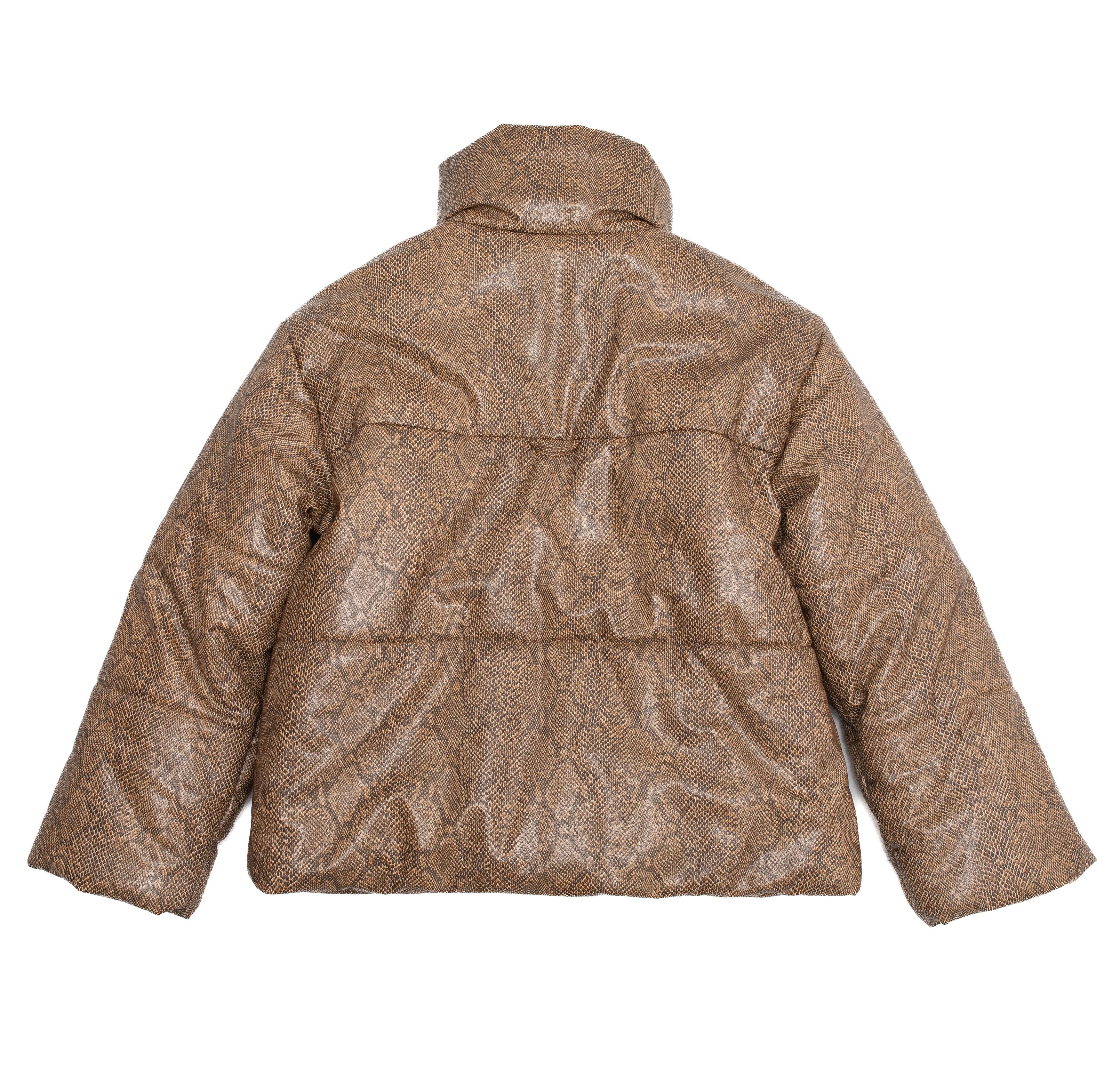 Nanushka NANUSHKA Hide Snake Print Puffer Jacket In Brown Size S / US 4 / IT 40 - 5 Thumbnail