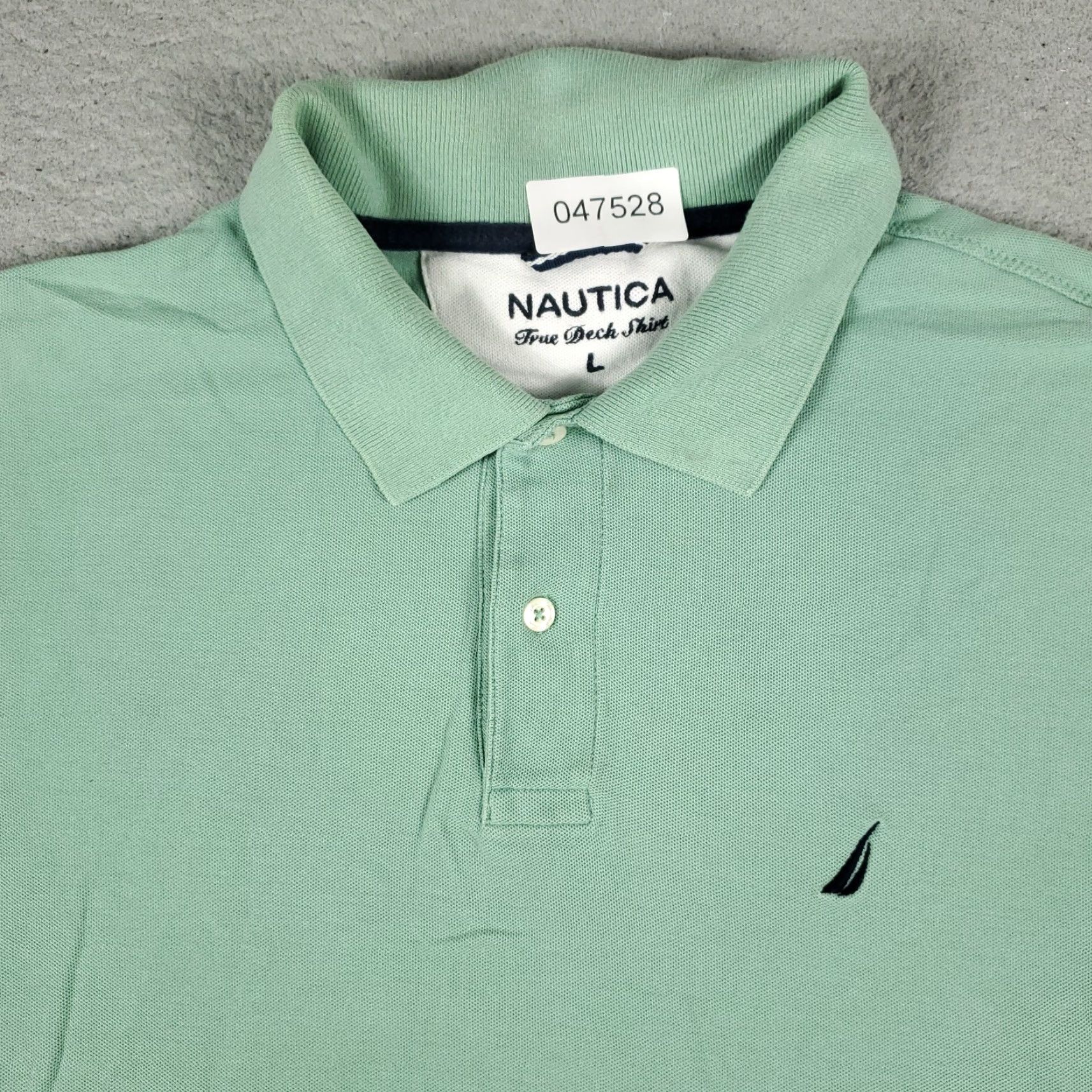 Nautica Nautica Polo Shirt Adult Large Green Solid Short Sleeve Cotton Blend Logo Button Mens Size US L / EU 52-54 / 3 - 2 Thumbnail
