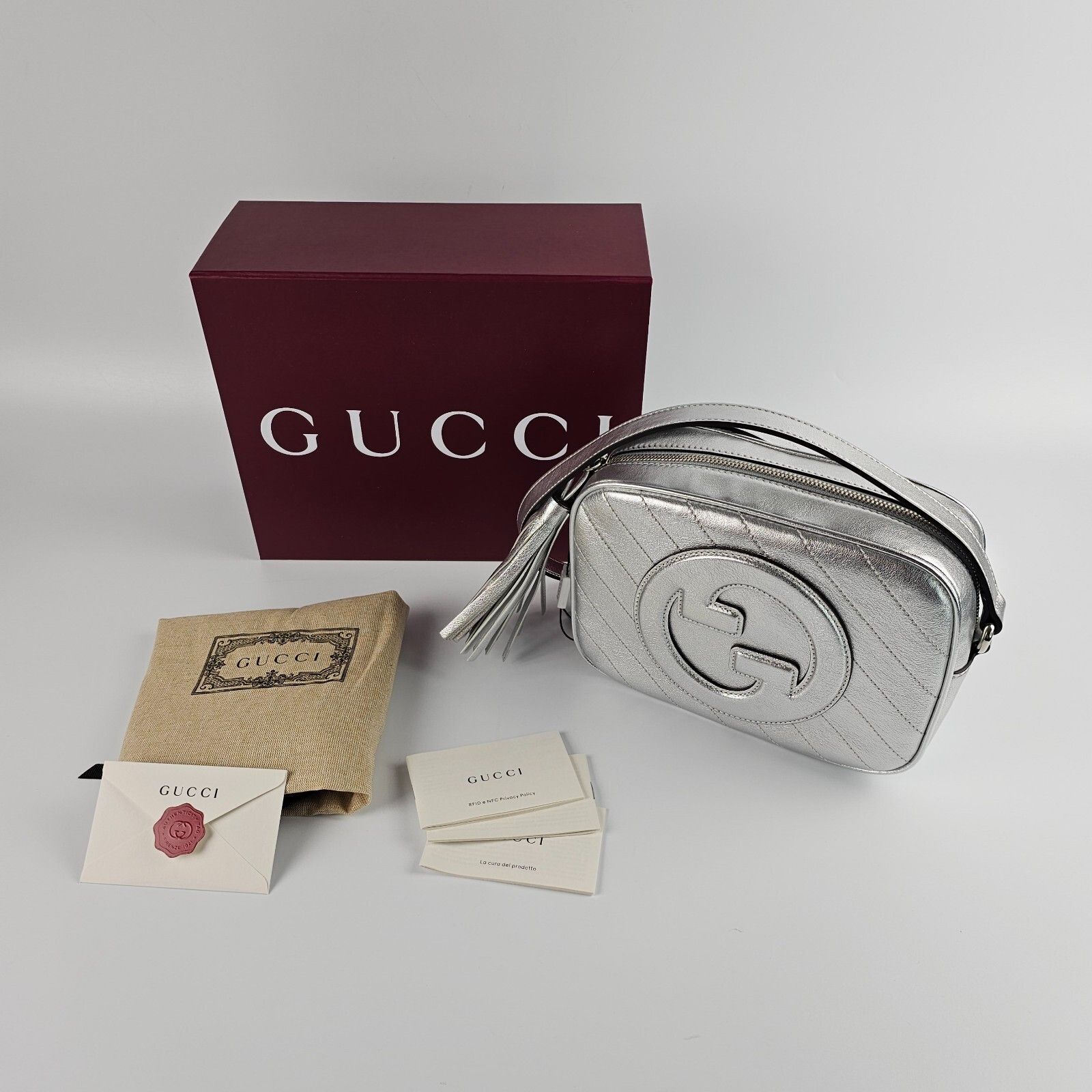 Gucci GUCCI Blondie Small Silver Leather Shoulder Bag New Size ONE SIZE - 2 Thumbnail