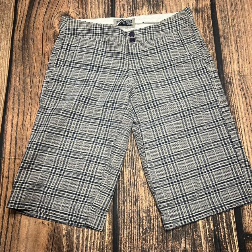 Fossil Fossil Women's Plaid Bermuda Shorts Size 8 Gray Checkered Size 30" / US 8 / IT 44 - 1 Thumbnail