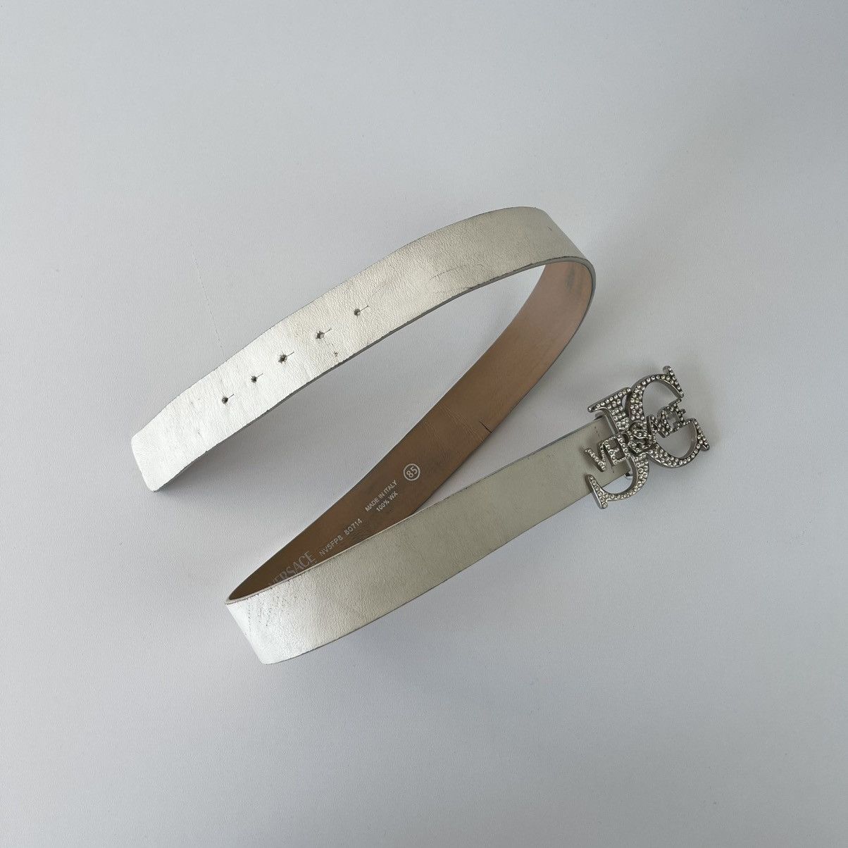 Versace Jeans Couture Versace Jeans Couture 100% WX Belt White NV5FP8 80714 Size 32 - 1 Thumbnail