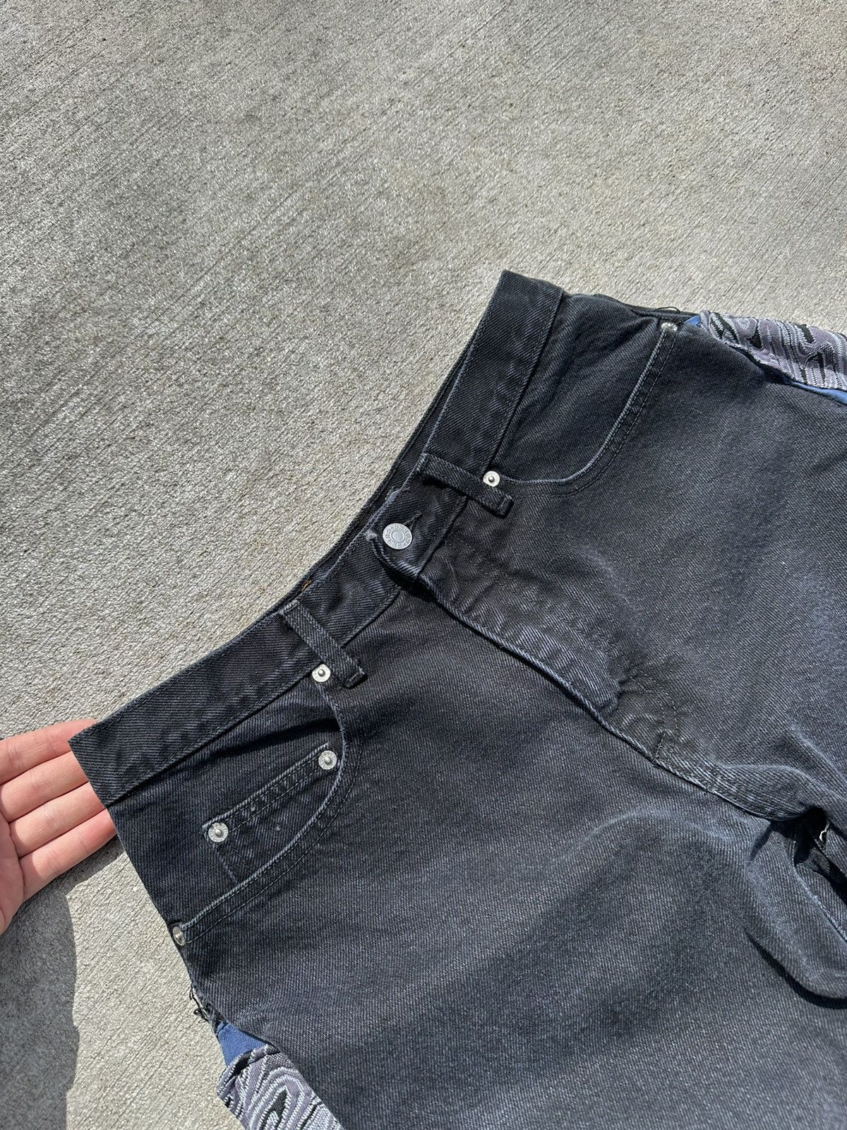 Guess × Vintage Guess 90s Custom Black Denim High Rise Jeans Made in USA Size 32" / US 10 / IT 46 - 6 Thumbnail