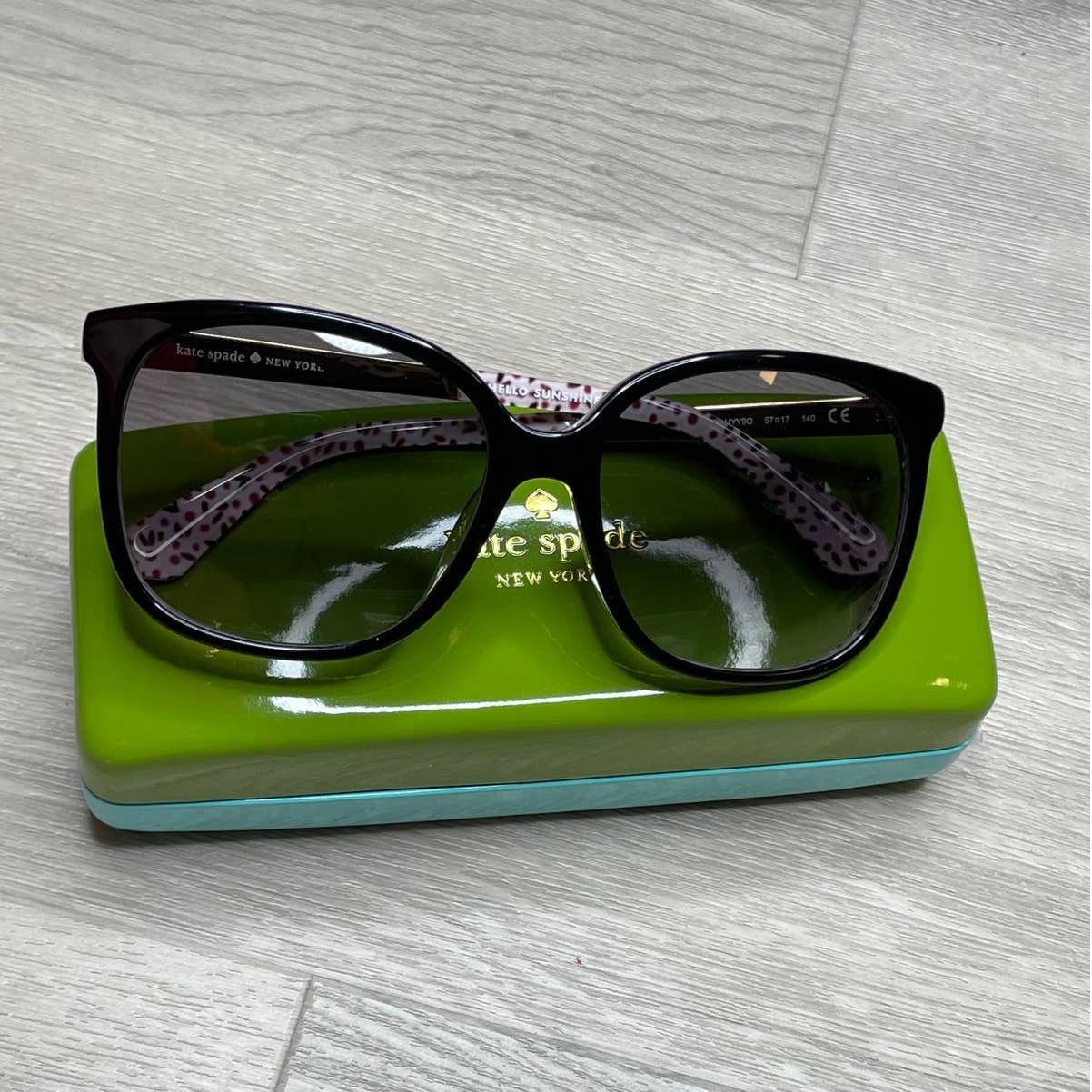 Kate Spade Kate Spade Mackenzee Square Sunglasses, Black Pattern Size ONE SIZE - 2 Thumbnail