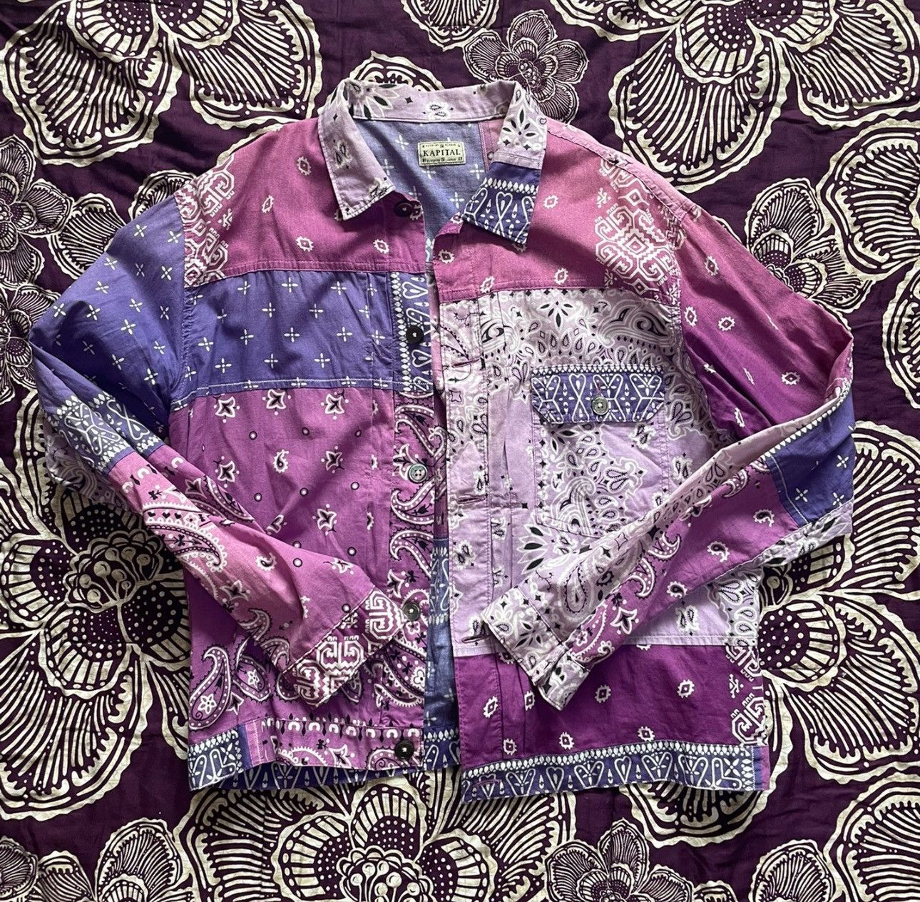 image of Kapital Bandana Shirt Size5 in Purple, Men's (Size 2XL)