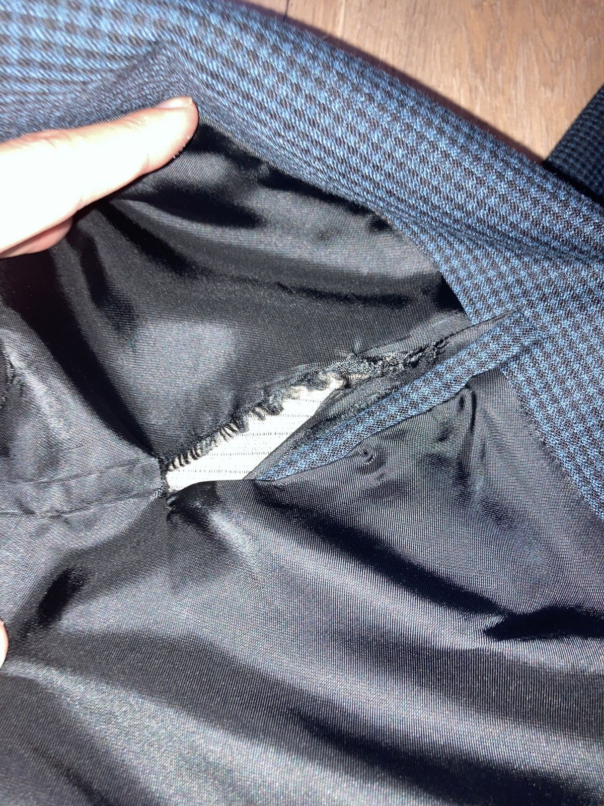 Raf Simons SS19 RUNWAY SCARF OVERSIZED SINGLE BREASTED BLACK/BLUE Size US M / EU 48-50 / 2 - 15 Thumbnail