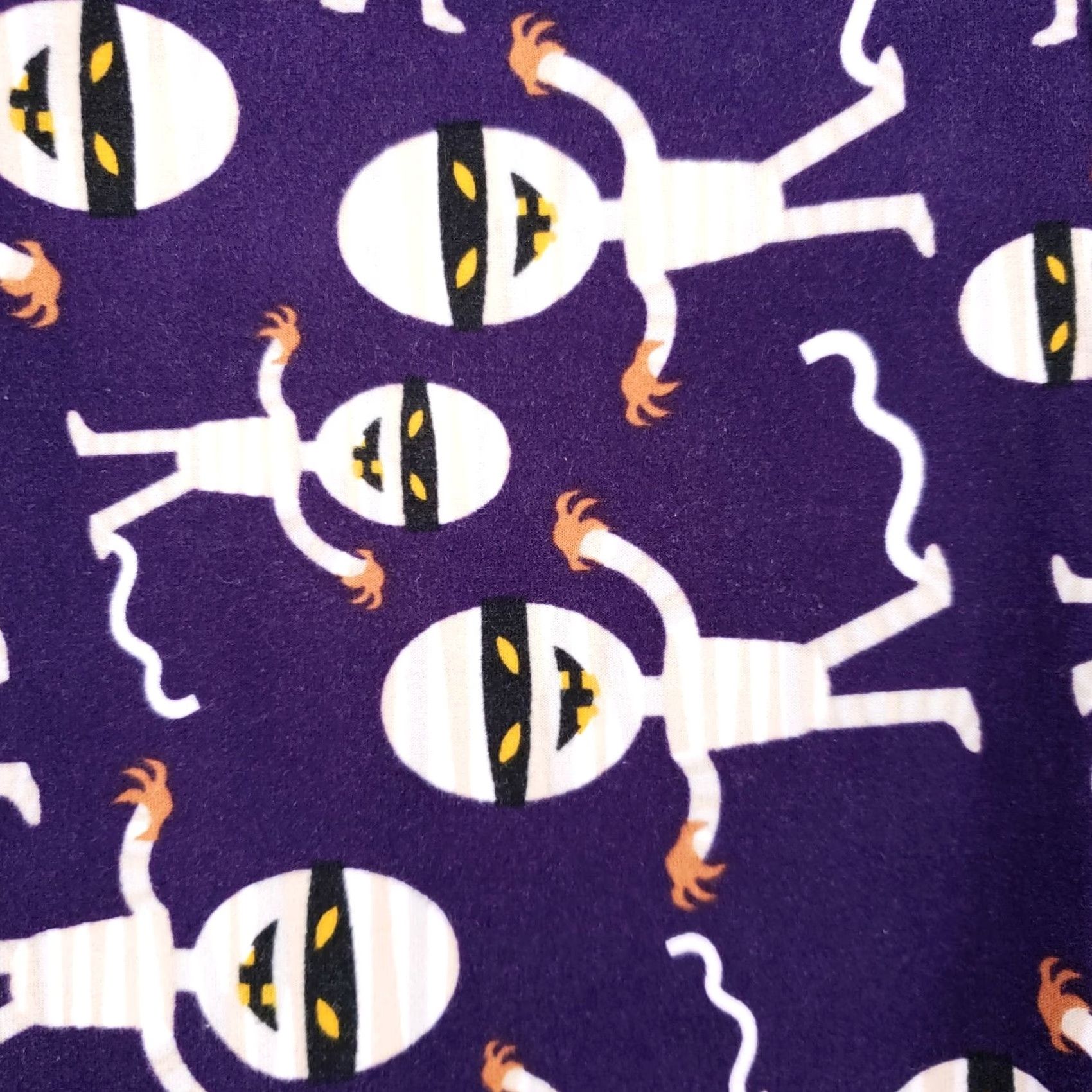 Vintage LuLaRoe Leggings Womens One Size Purple Halloween Mummy Print Stretch Pull On Size 42" / US 20 - 7 Thumbnail