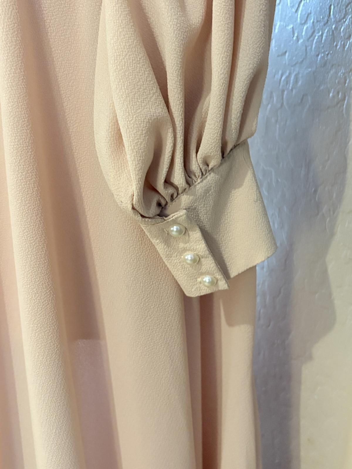 Other Peach Long Sleeve Maxi Dress with Pearl Buttons Size XL / US 12-14 / IT 48-50 - 3 Thumbnail