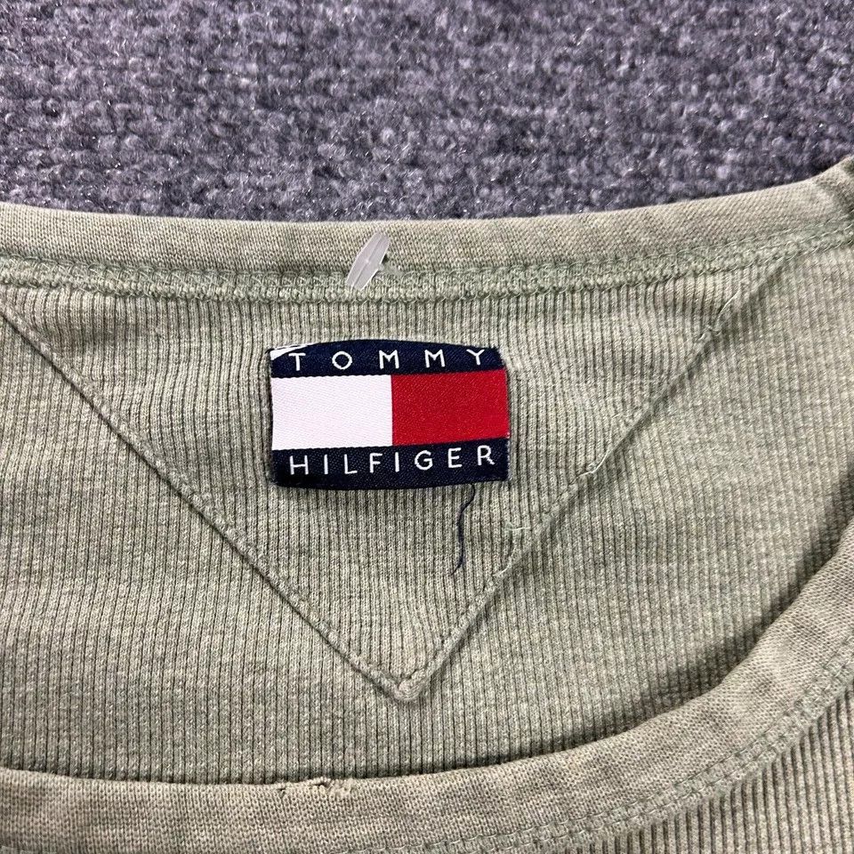 Tommy Hilfiger × Vintage Vintage Tommy Hilfiger Shirt Mens 2XL Green Y2K Cotton Size US XXL / EU 58 / 5 - 4 Thumbnail