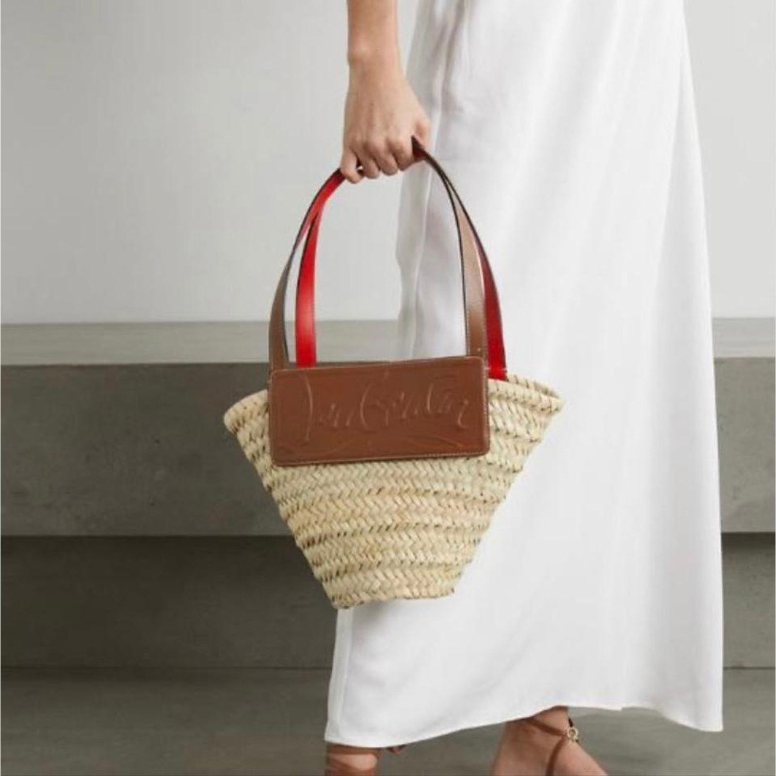Christian Louboutin Loubishore small logo embossed straw basket Size ONE SIZE - 2 Thumbnail