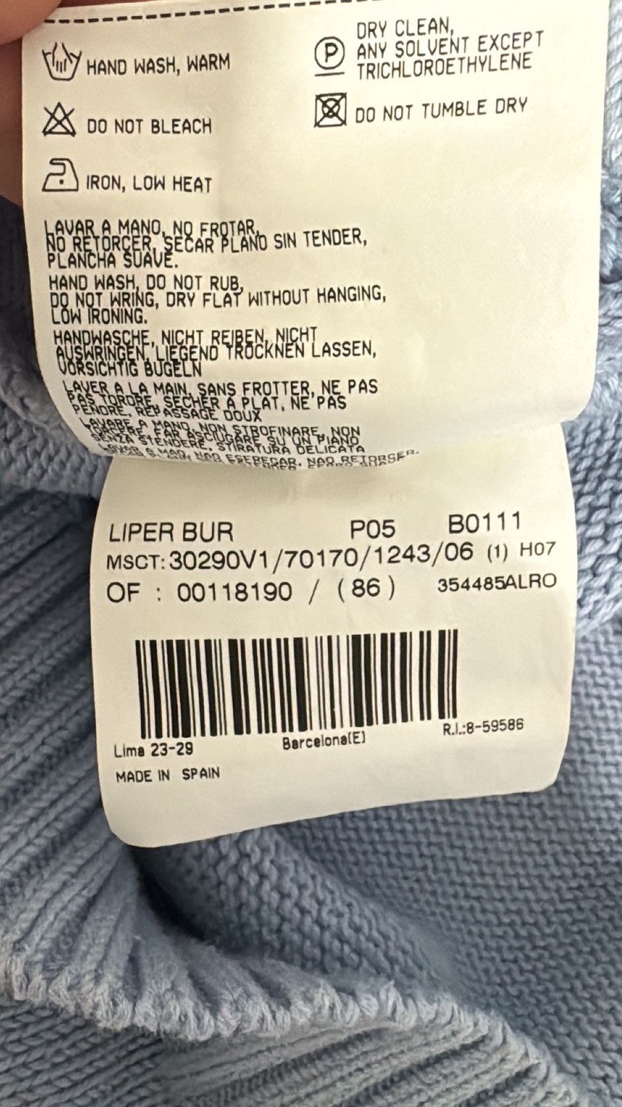 Burberry Burberry Baby Blue Sweater Size US L / EU 52-54 / 3 - 6 Thumbnail