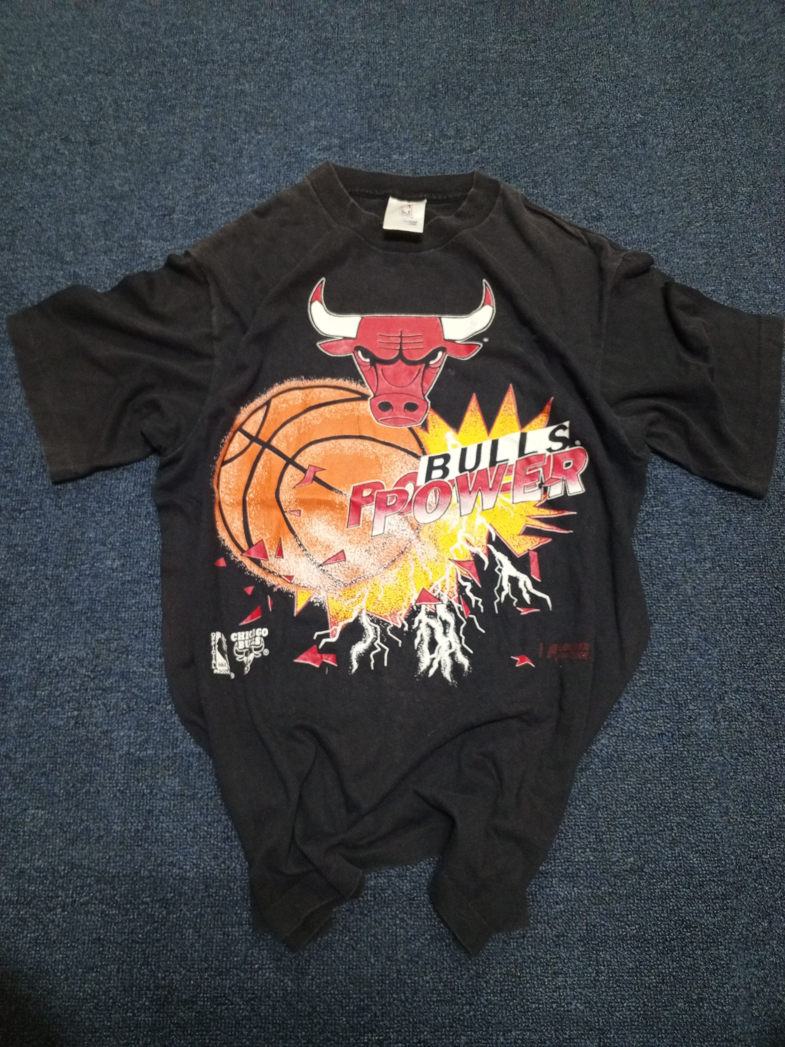NBA × Rap Tees × Vintage 90s Chicago Bulls Vintage BULL POWER Bootleg Rap Tee Shirt Size US L / EU 52-54 / 3 - 2 Thumbnail