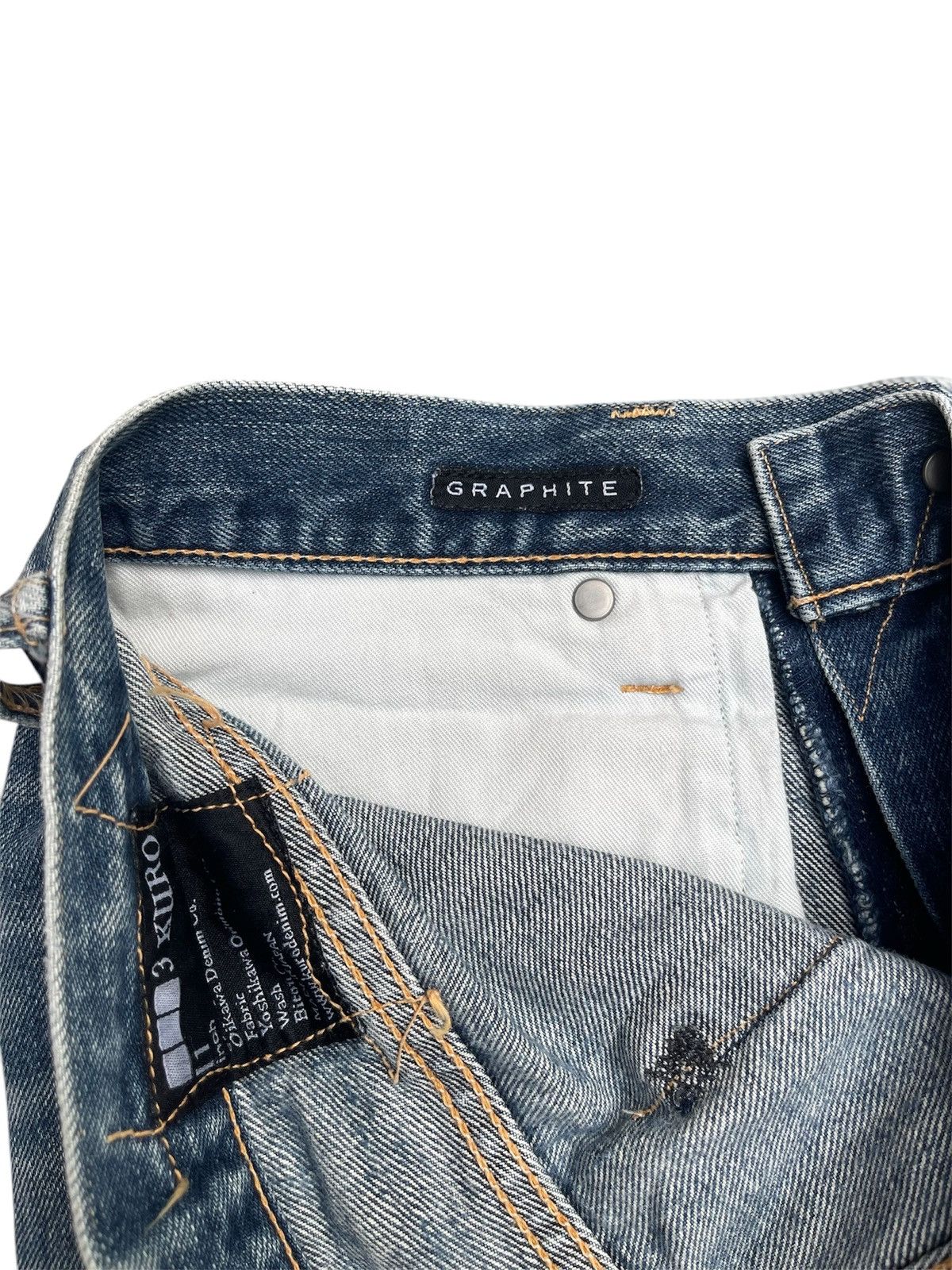 KURO Kuro Graphite Selvedge Denim Jeans Distressed & Patchwork Size US 31 - 10 Thumbnail