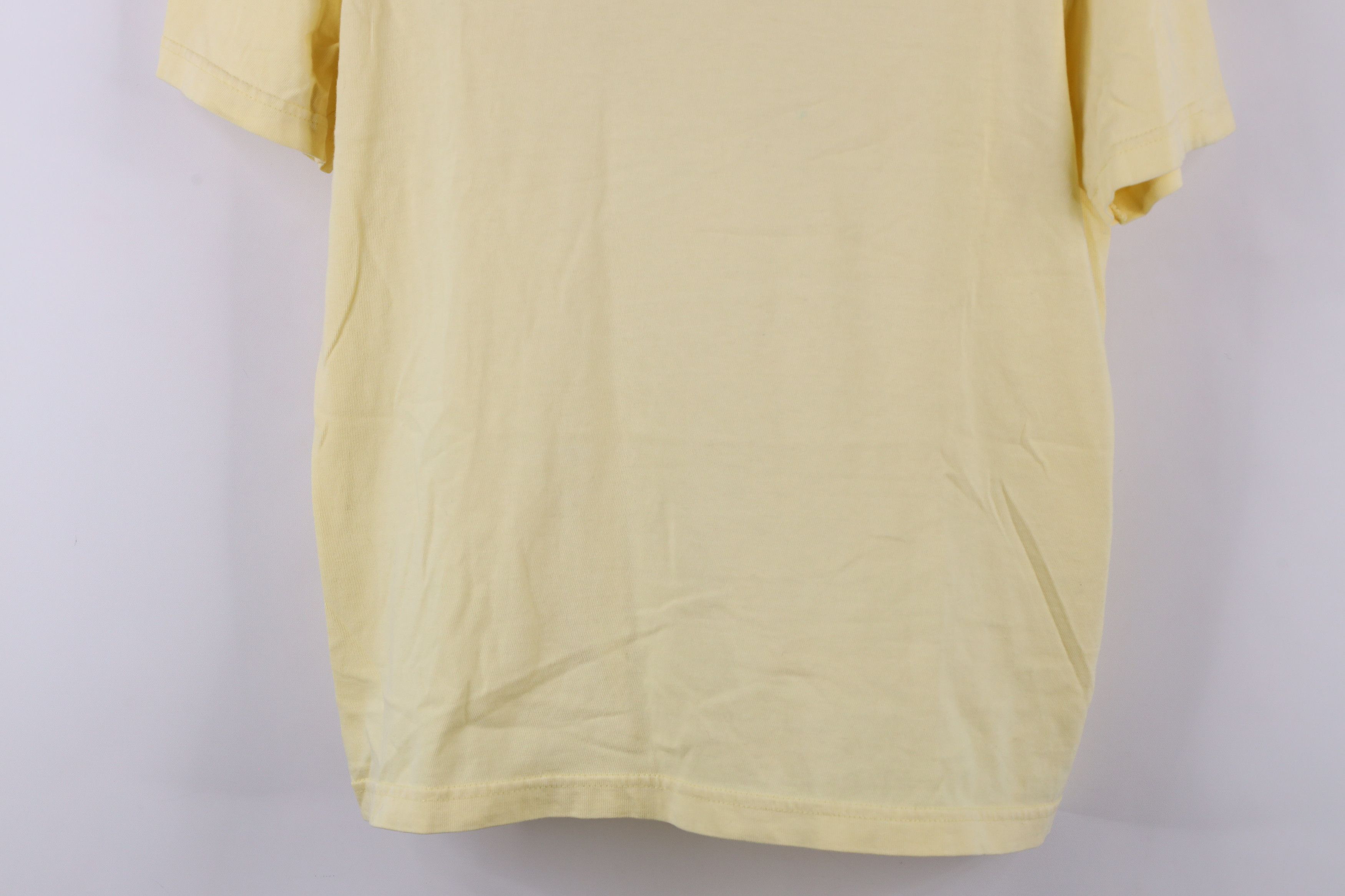 Nike × Vintage Vintage 90s Nike Scott Center Swoosh T-Shirt Yellow USA Size L / US 10 / IT 46 - 3 Thumbnail
